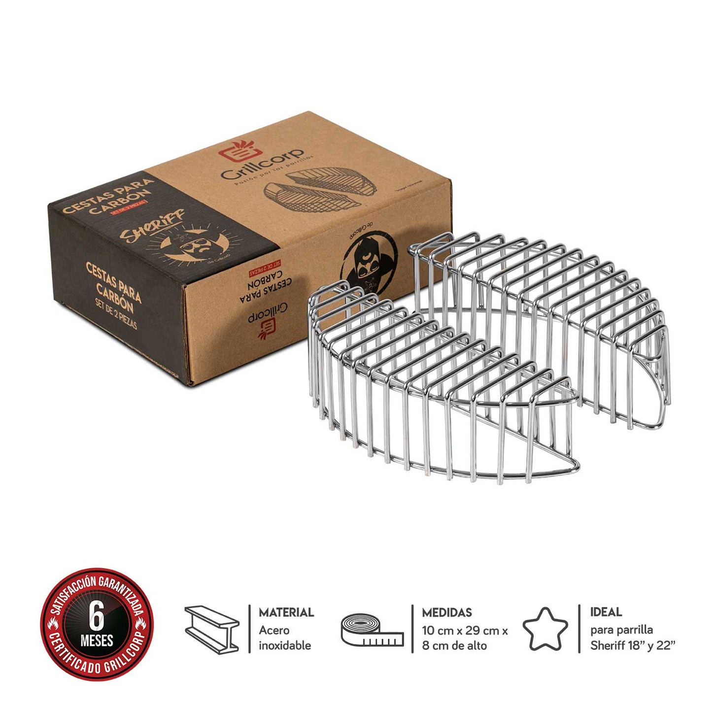 Cesta para carbón de parrilla Sheriff