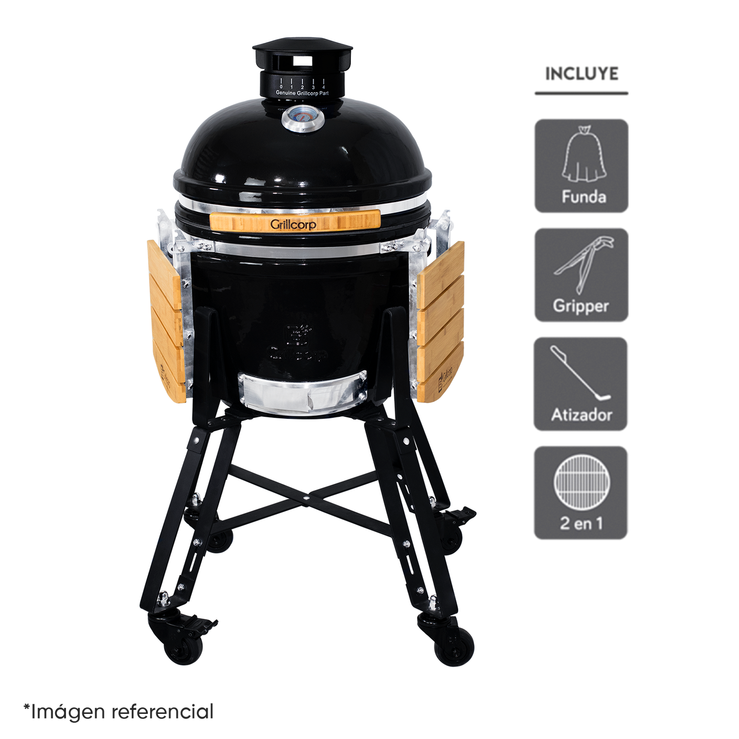 Kamado Classic Pro 18" Brillante + Divide and Conquer 2 niveles
