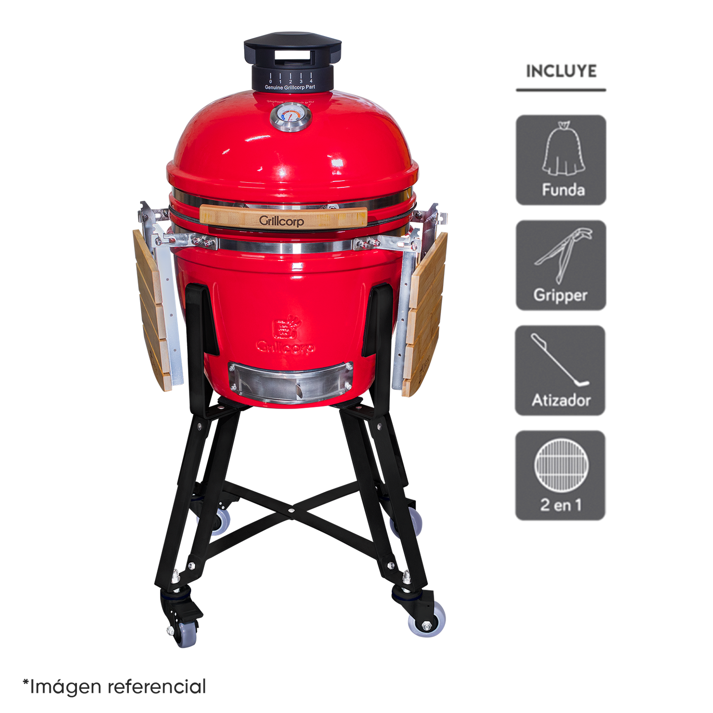 Kamado Classic Pro 18" Brillante + Divide and Conquer 2 niveles