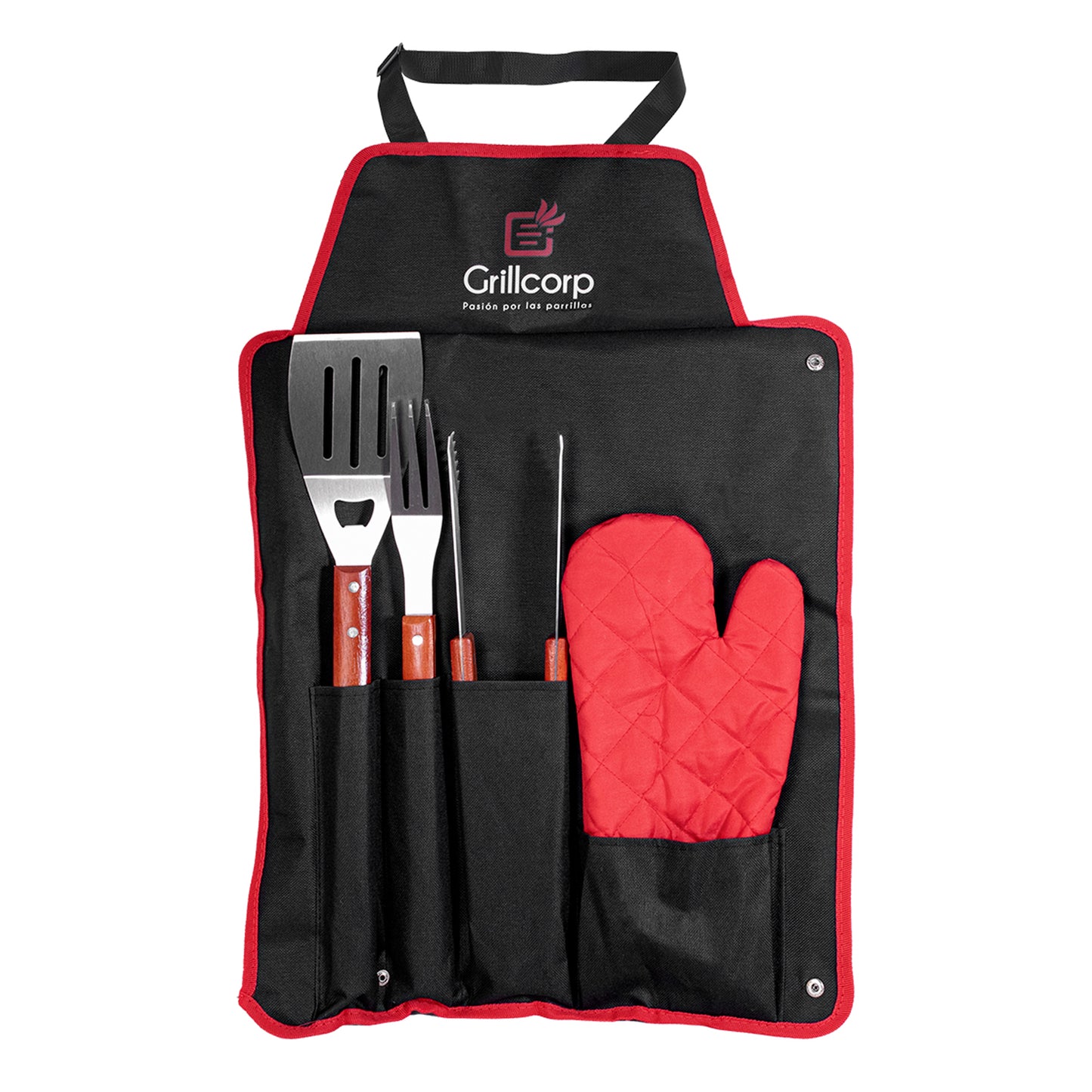 Set profesional de utensilios parrilleros de 5 piezas