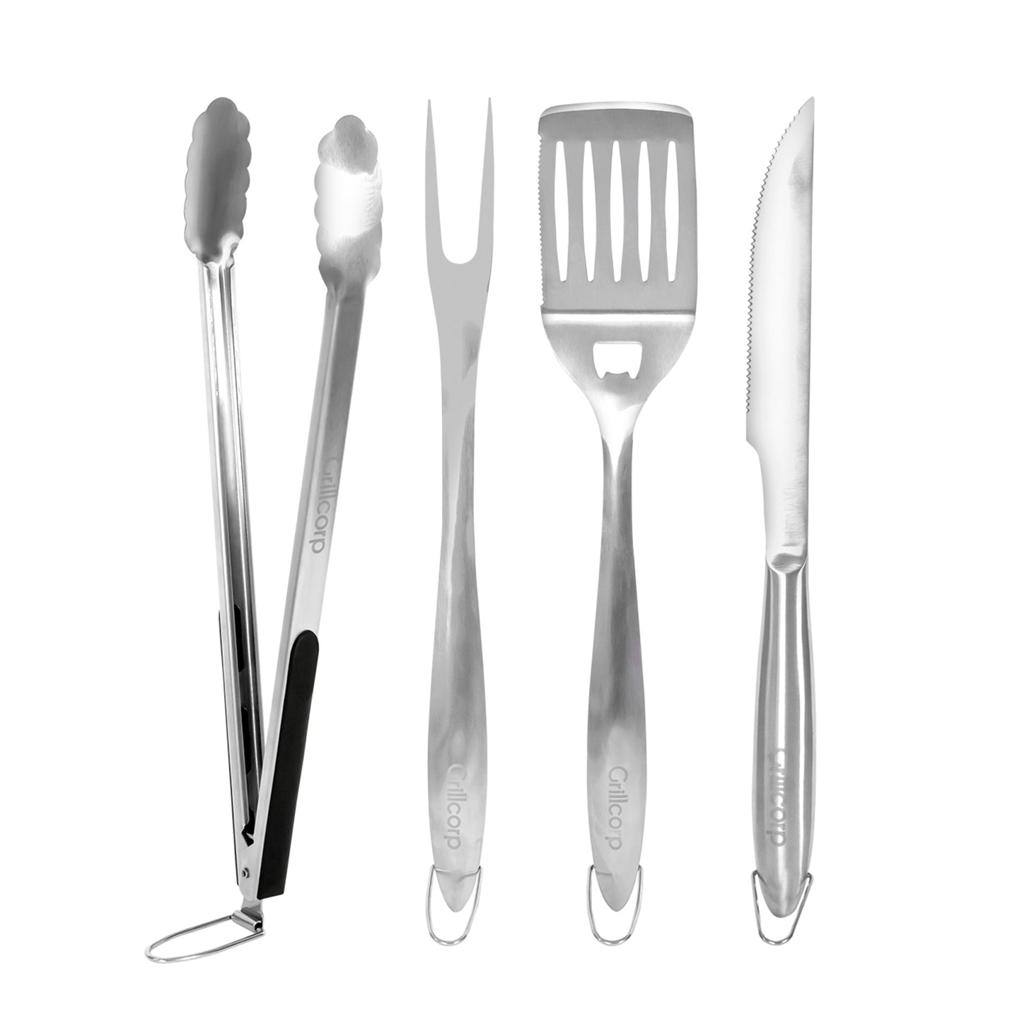 Set de utensilios parrilleros inoxidables