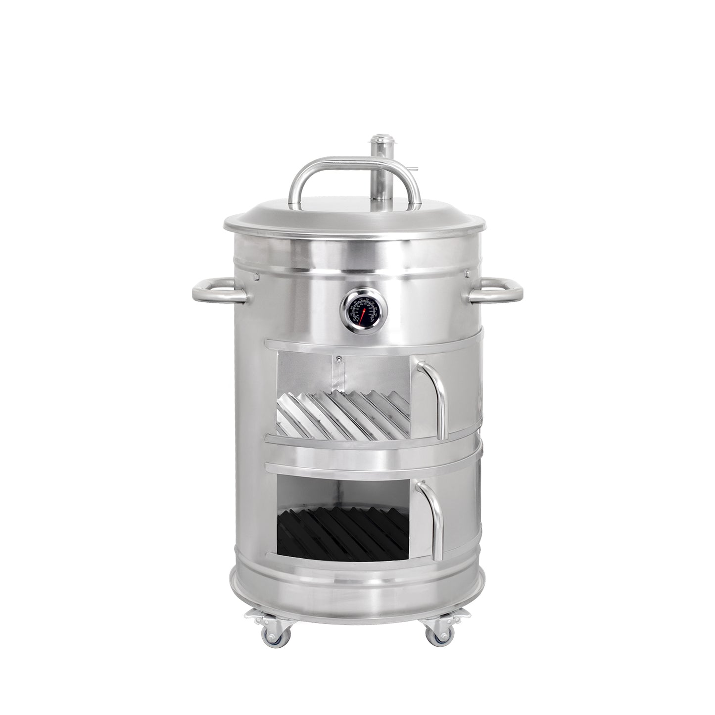 Cilindro ahumador compacto de acero inoxidable Llamas para pollo y carnes