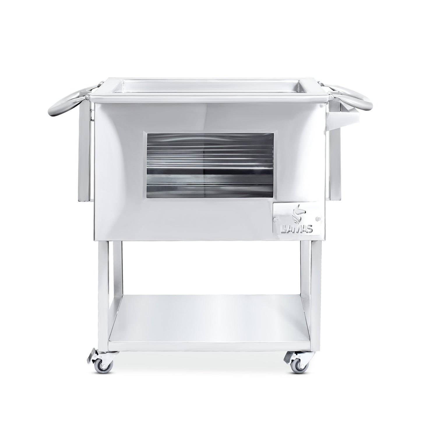 Caja China Mediana (60cm x 40cm) de Acero Inoxidable 3 en 1 - Llamas