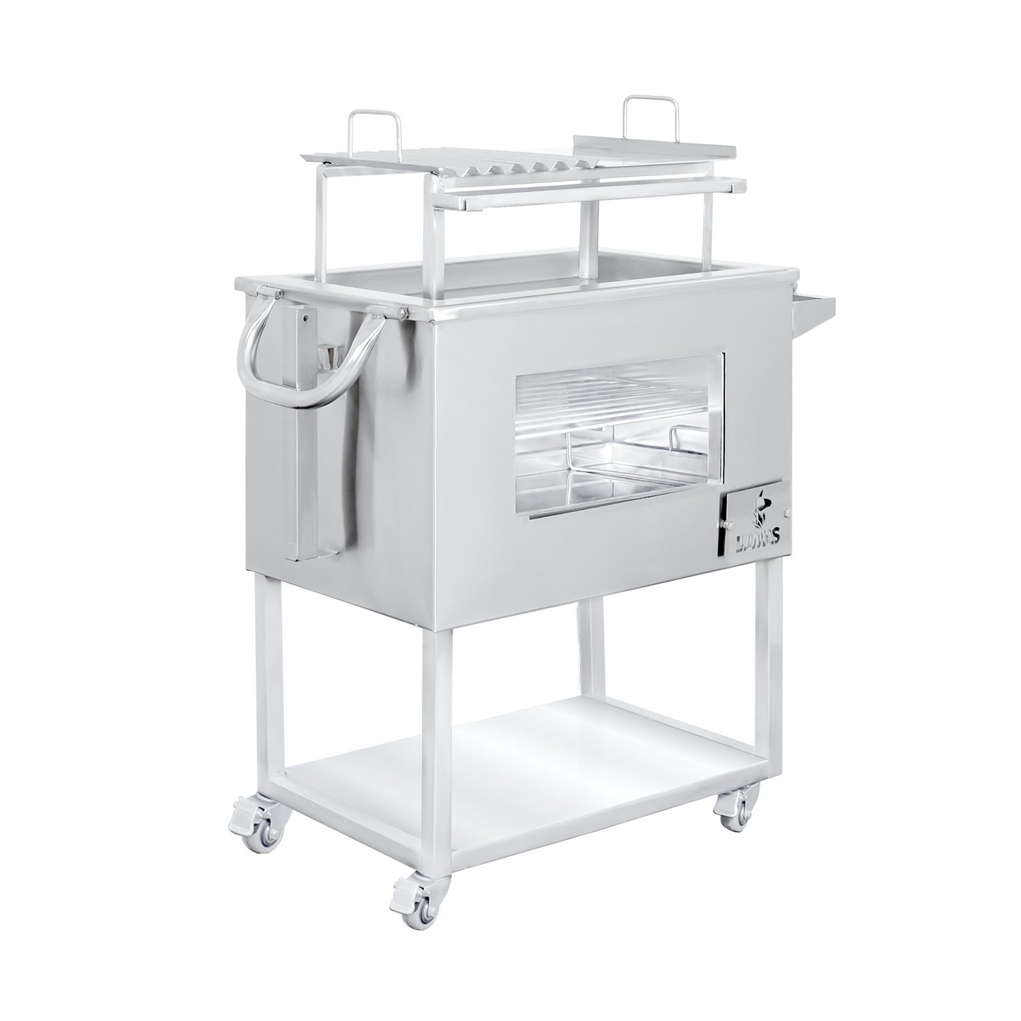 Caja China Mediana (60cm x 40cm) de Acero Inoxidable 3 en 1 - Llamas