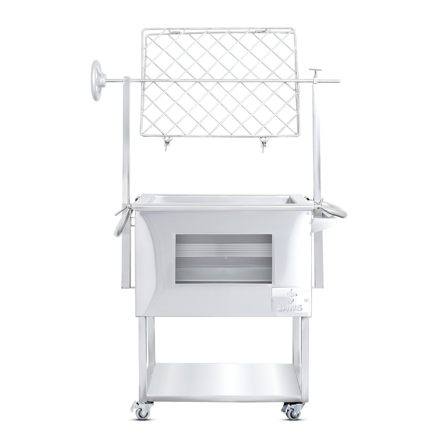 Caja China Mediana (60cm x 40cm) de Acero Inoxidable 3 en 1 - Llamas