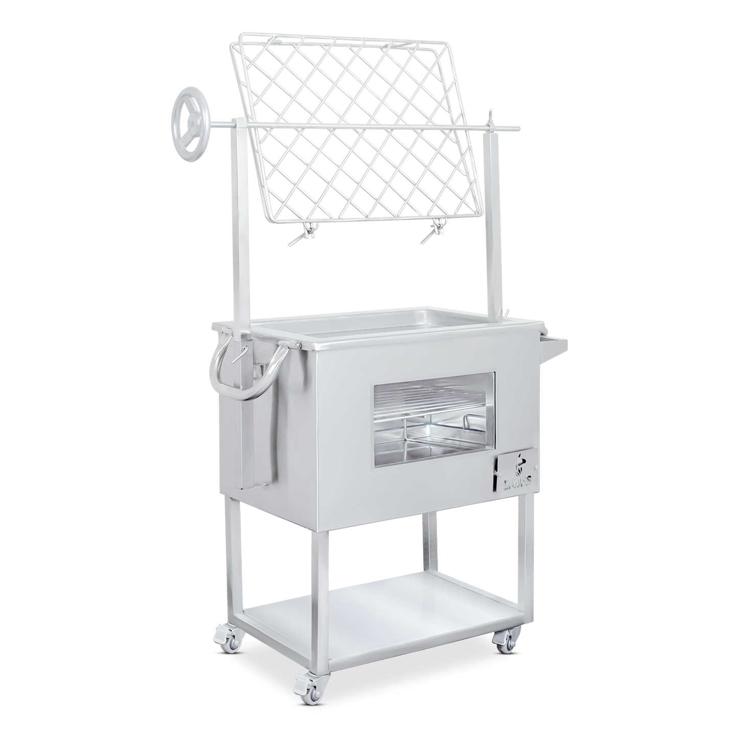 Caja China Mediana (60cm x 40cm) de Acero Inoxidable 3 en 1 - Llamas