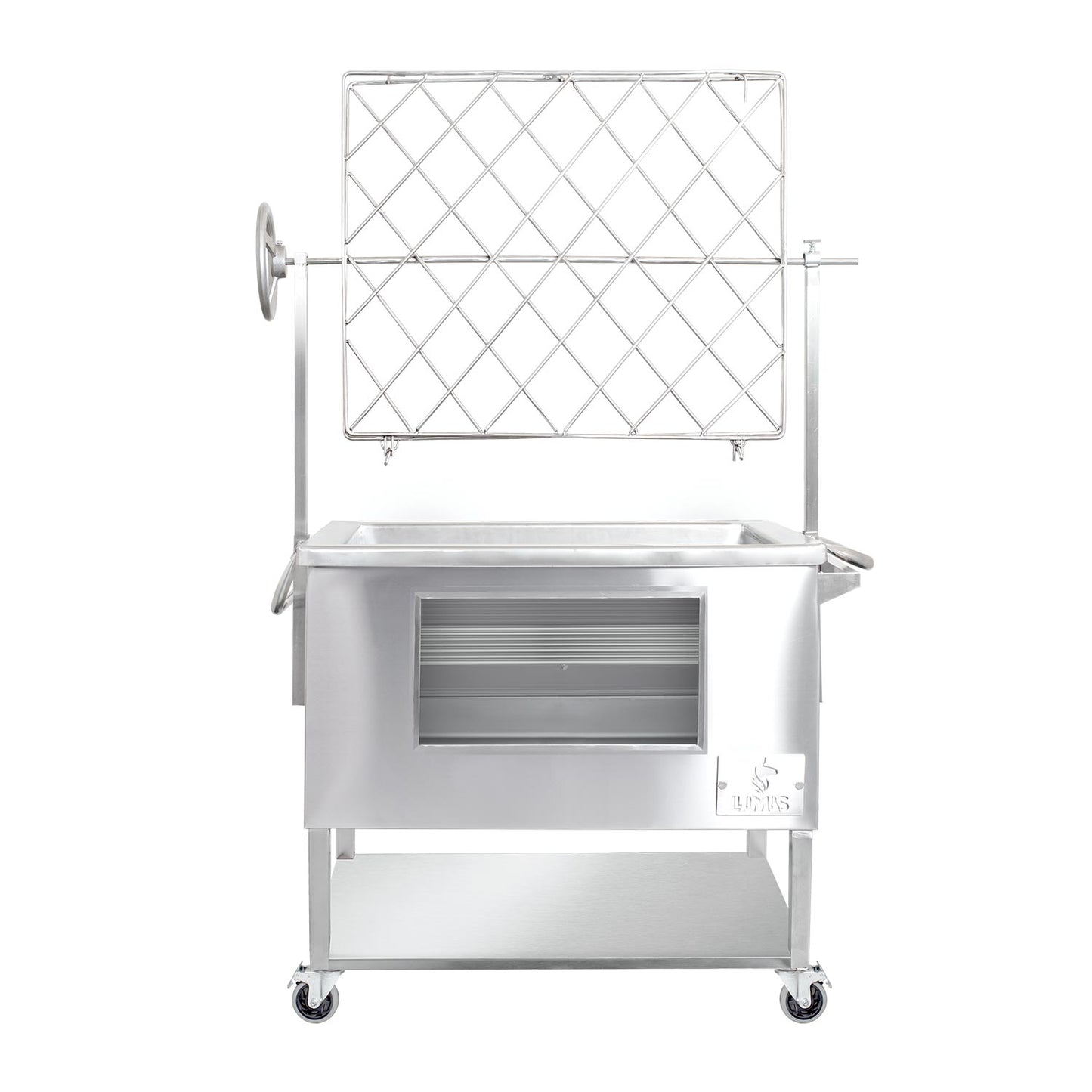 Caja China Mediana (80cm x 50cm) de Acero Inoxidable 3 en 1 - Llamas