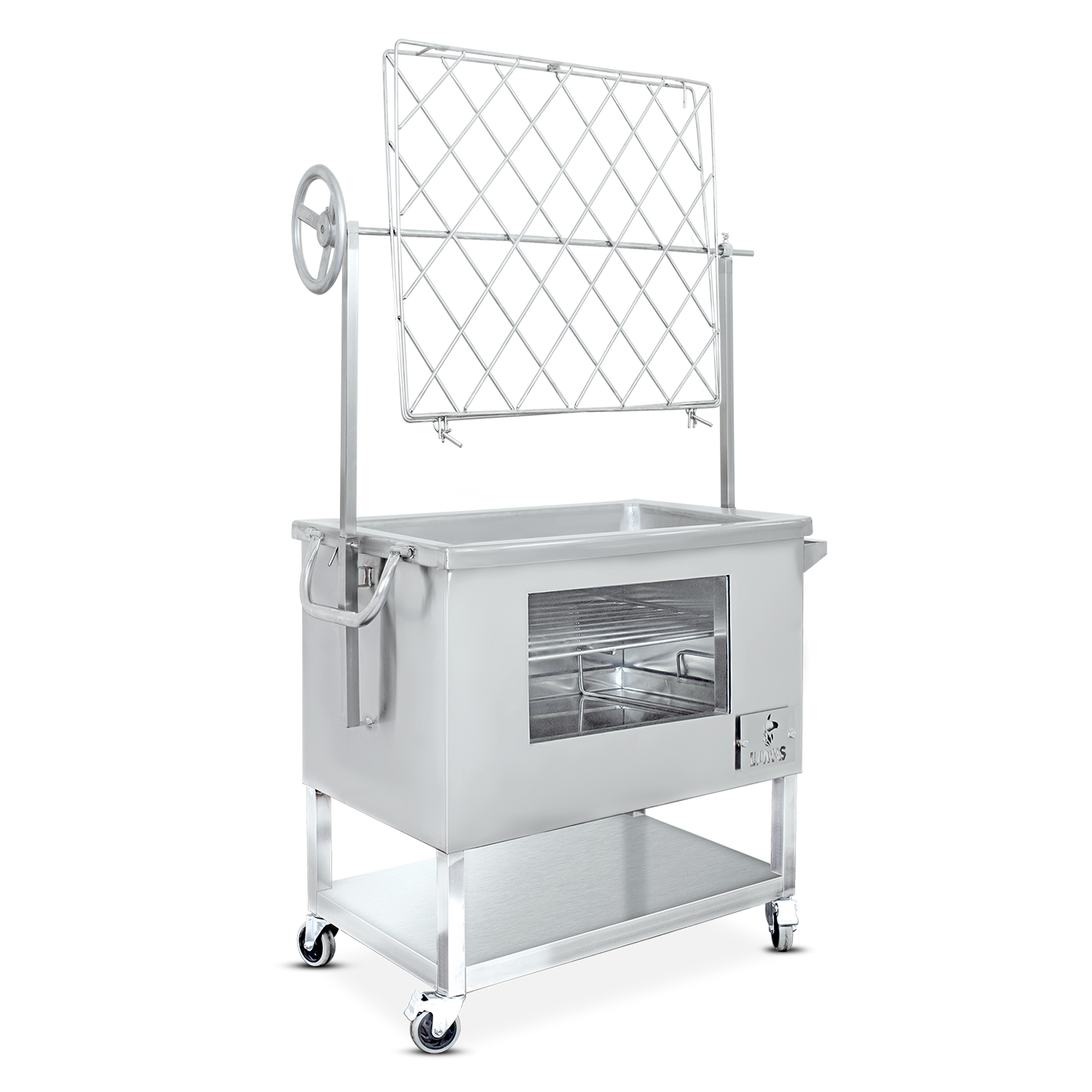 Caja China Mediana (80cm x 50cm) de Acero Inoxidable 3 en 1 - Llamas