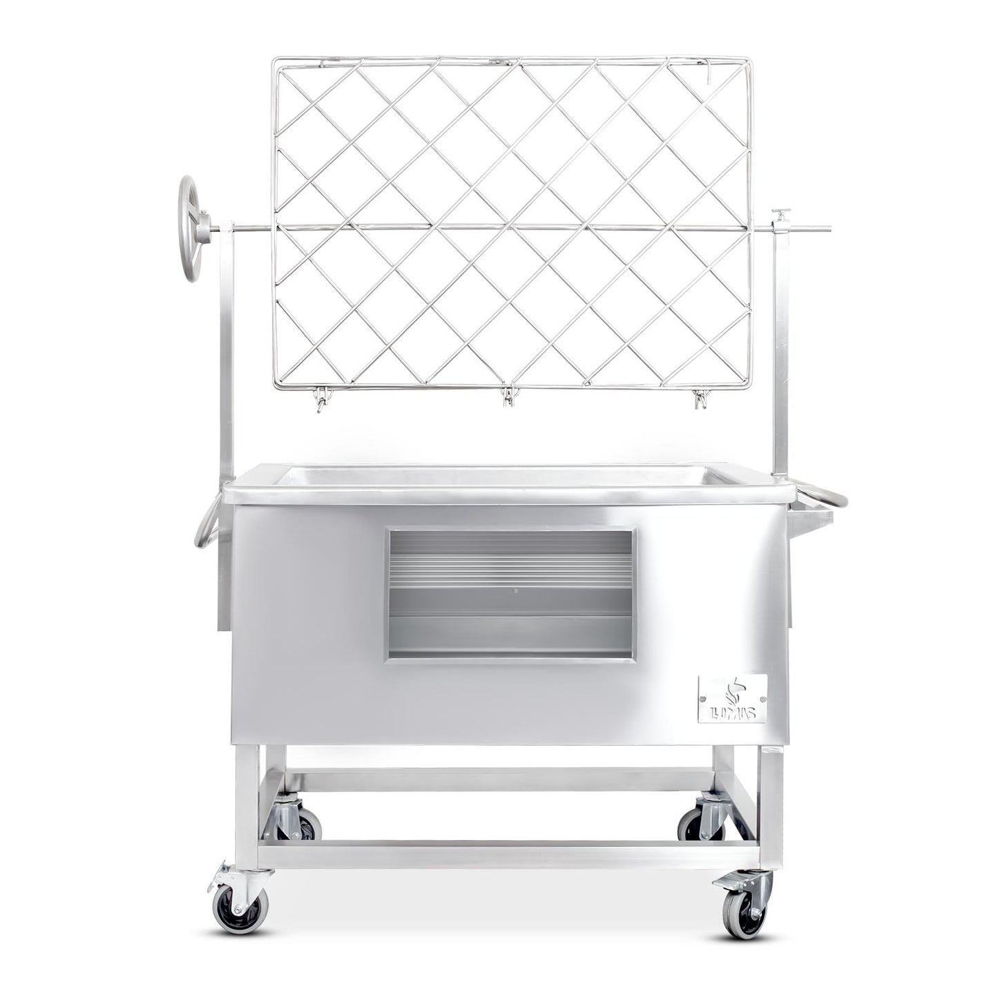 Caja China Grande (100cm x 60cm) de Acero Inoxidable 3 en 1 - Llamas