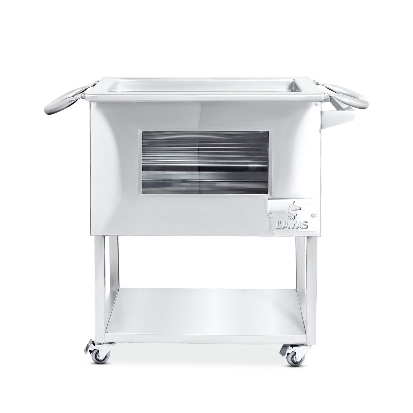 Caja China Mediana (60cm x 40cm) de Acero Inoxidable 2 en 1 - Llamas