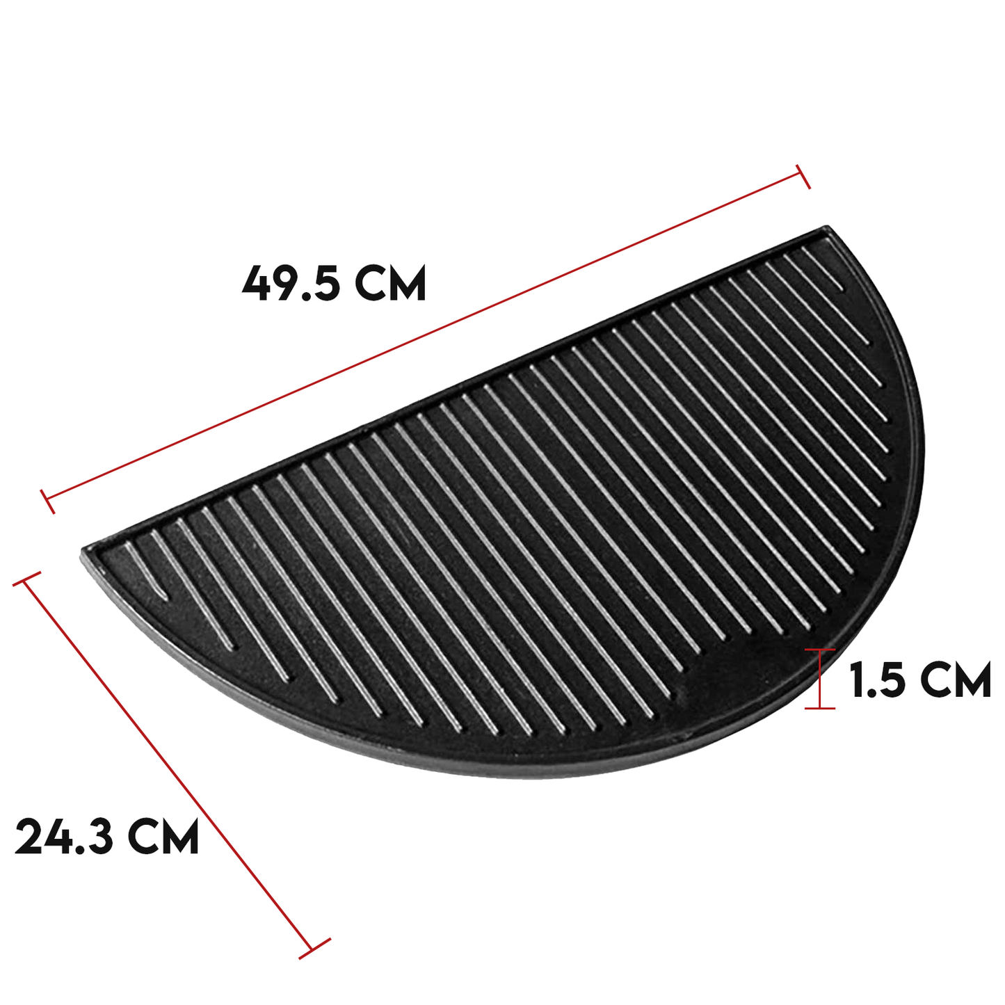Plancha media luna para Kamado