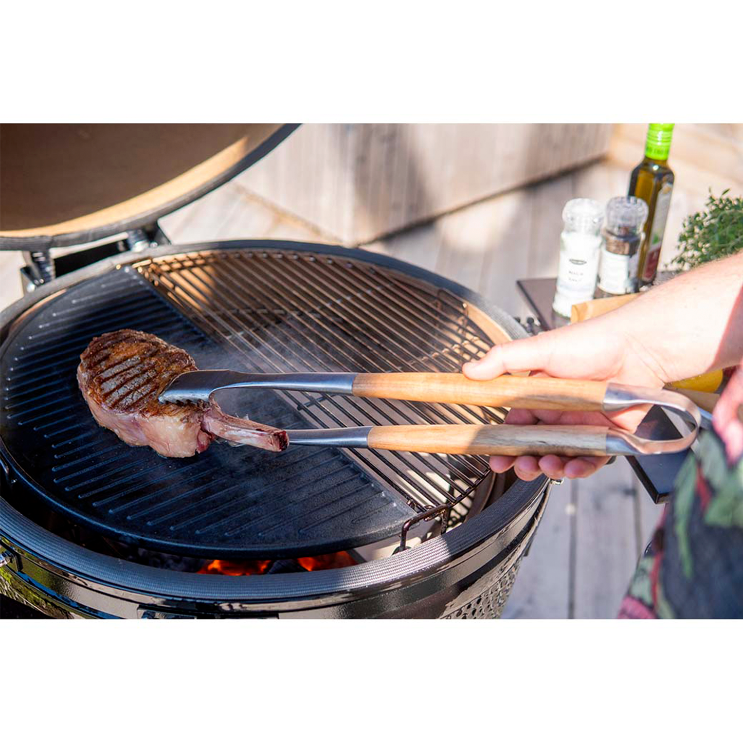 Plancha media luna para Kamado