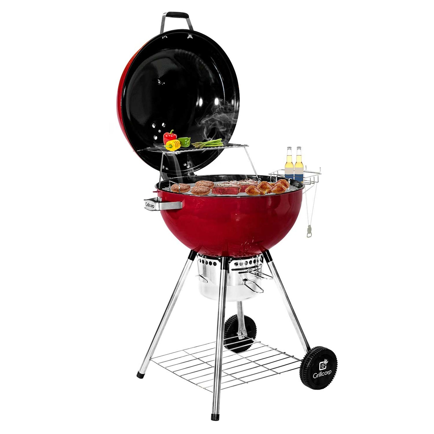Parrilla Portátil Sheriff 22" + Mandil básico parrillero + Set de utensilios Premium Inox + TP19