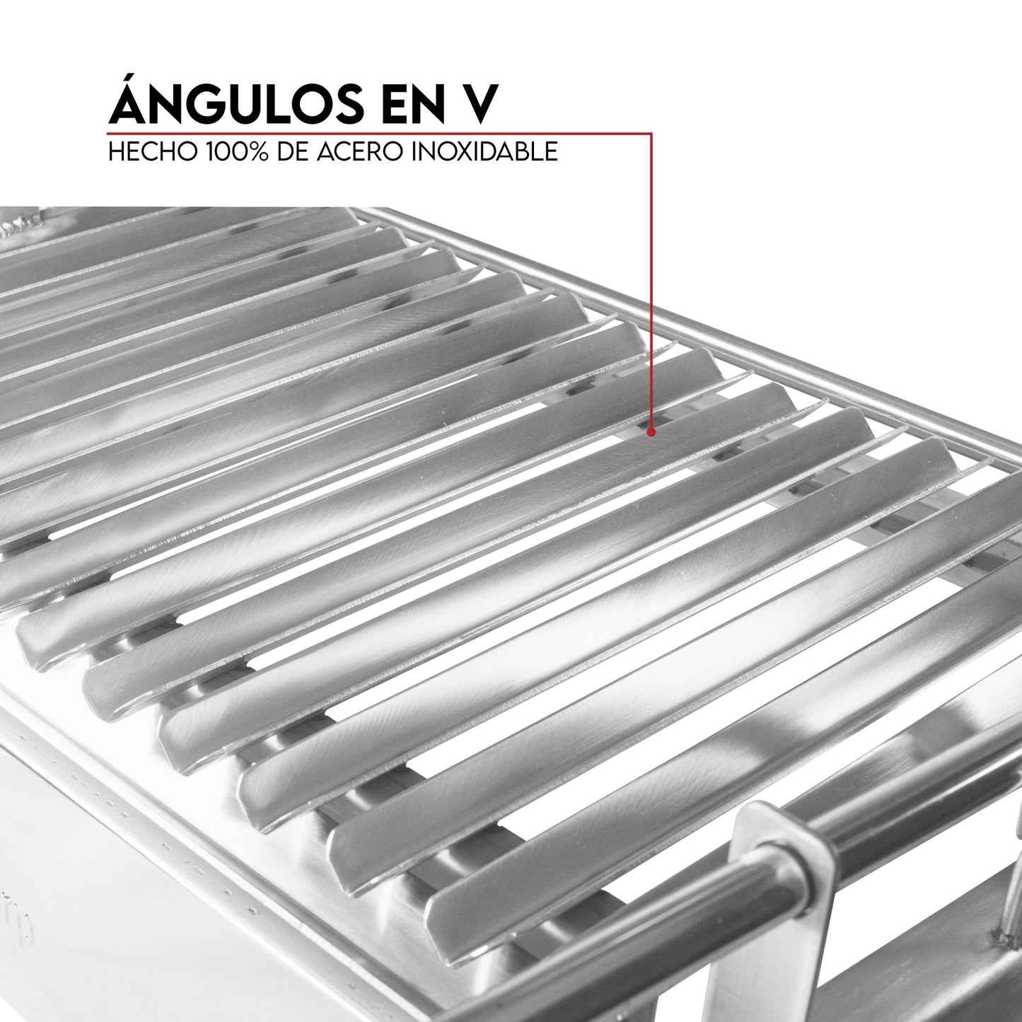 Parrilla Empotrable con sistema de levante Inoxidable Grande 40cm x 69cm