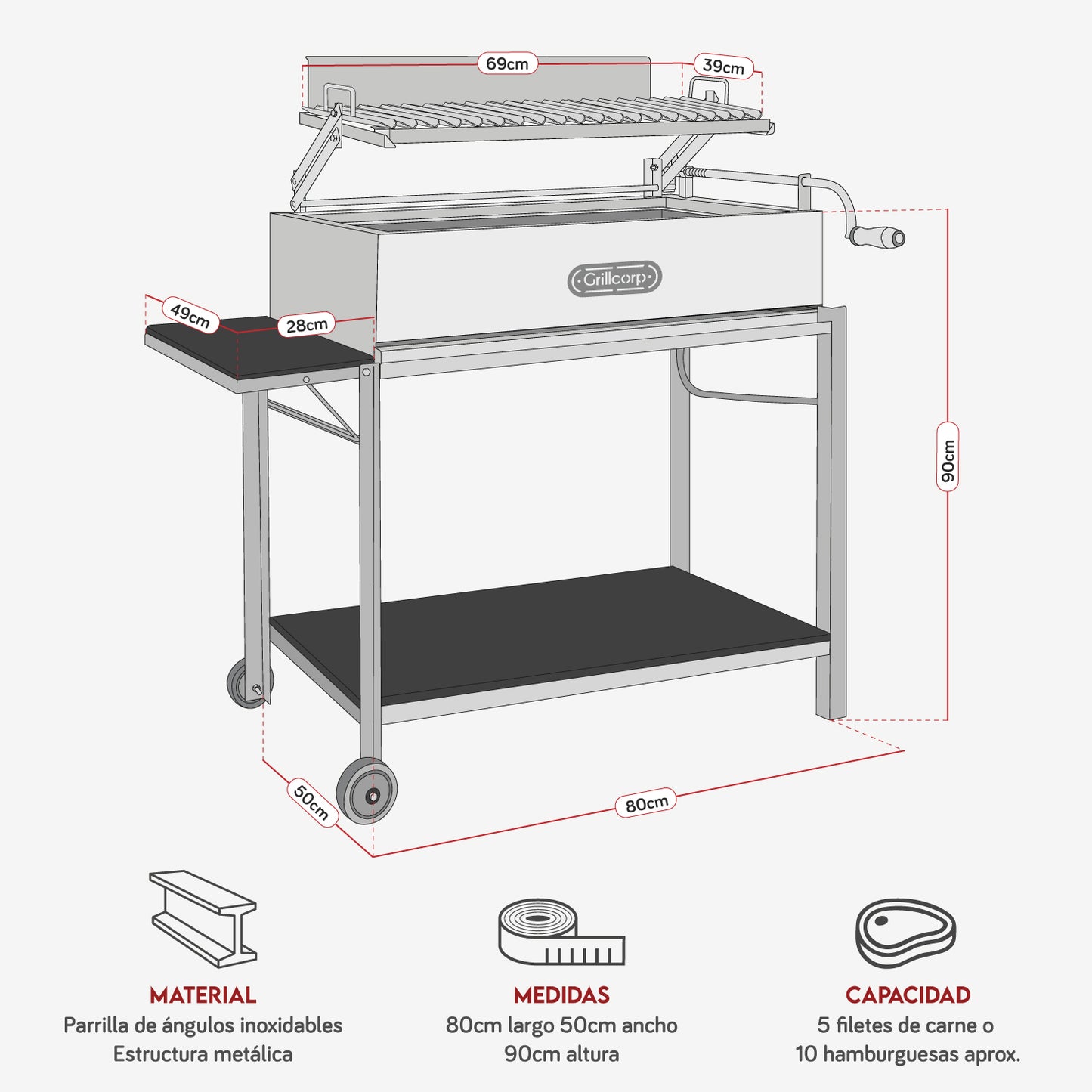 Parrilla Argentina de Metal