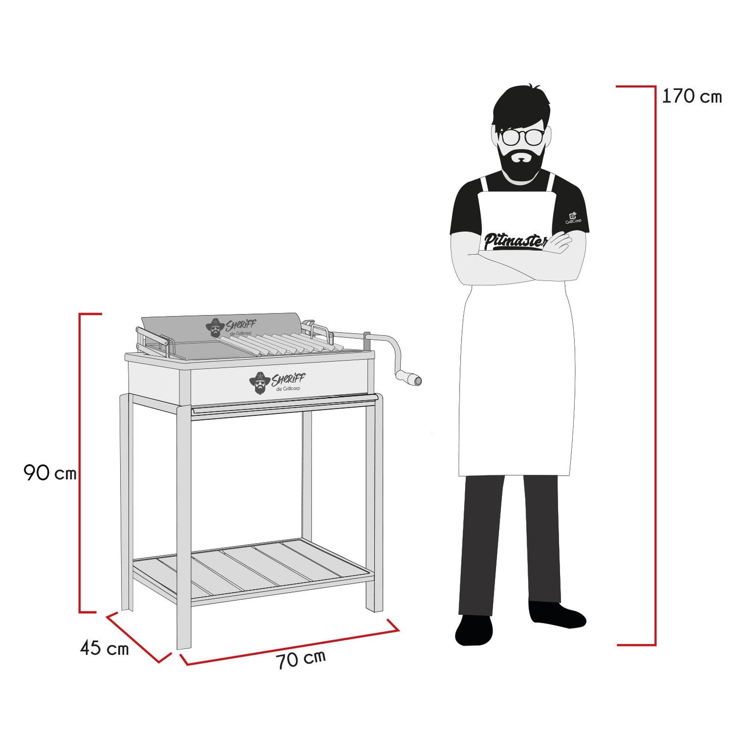 Parrilla Modelo STD de Metal Mediana + Accesorios Parrilleros | Grillcorp
