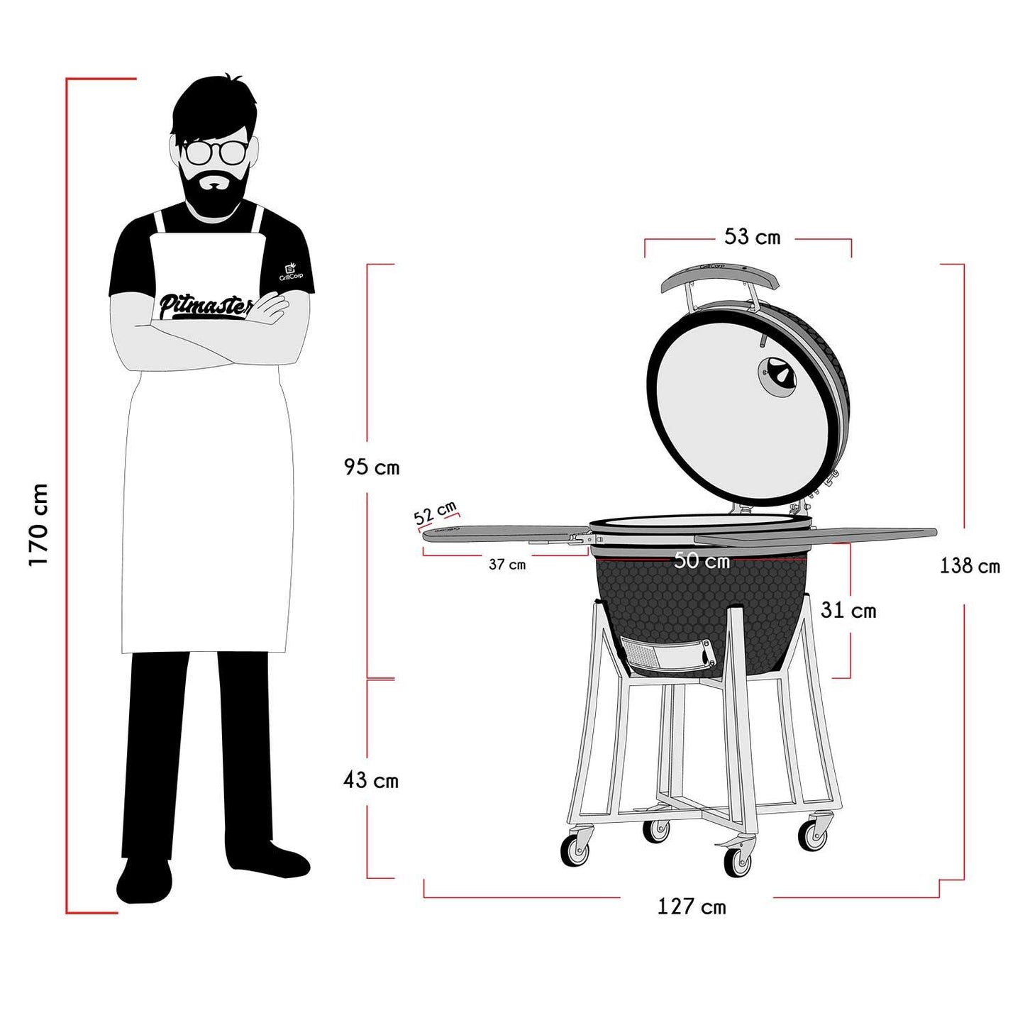 Kamado Clásico 20" + Deflactor para pizza