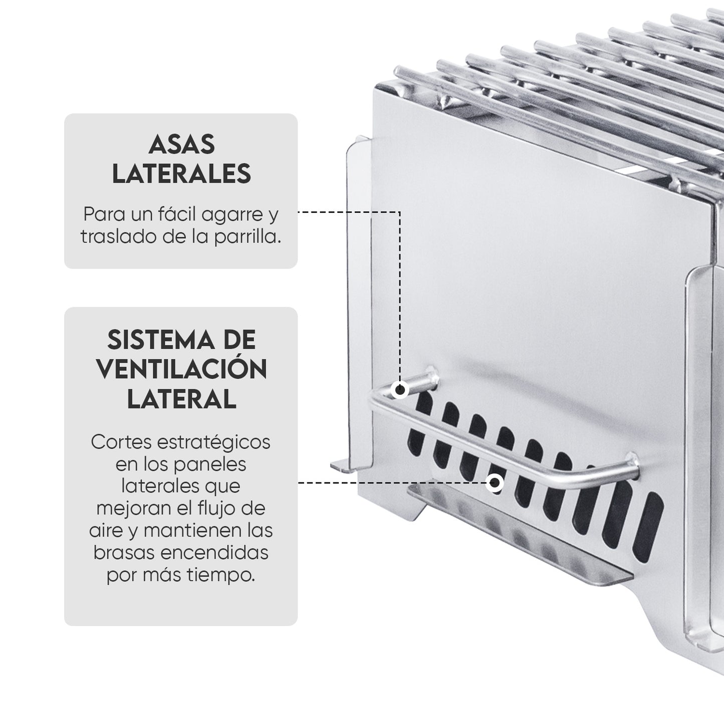 Parrilla Desmontable de Camping Inoxidable