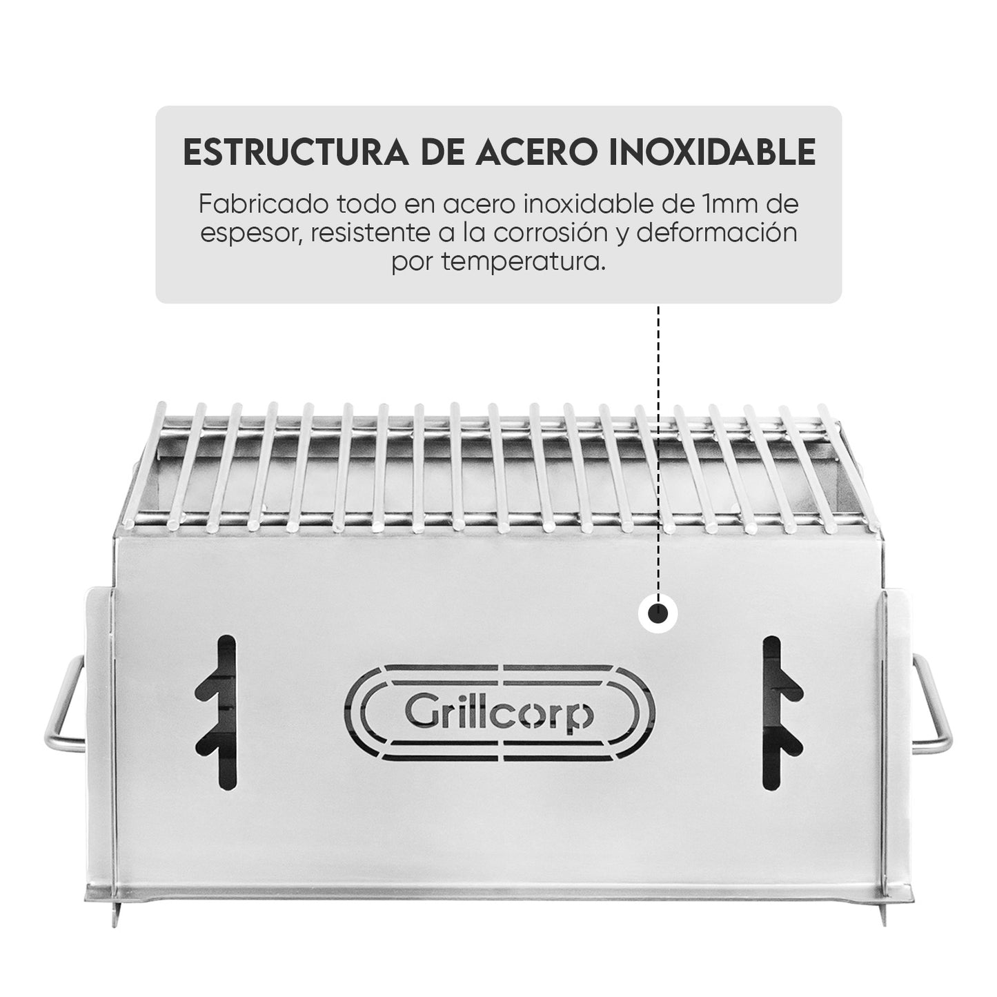 Parrilla Desmontable de Camping Inoxidable