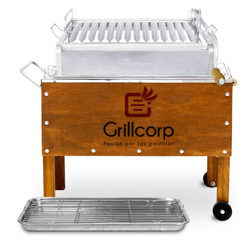 Caja China Mediana Caoba Premium con Parrilla de Levante Mixta