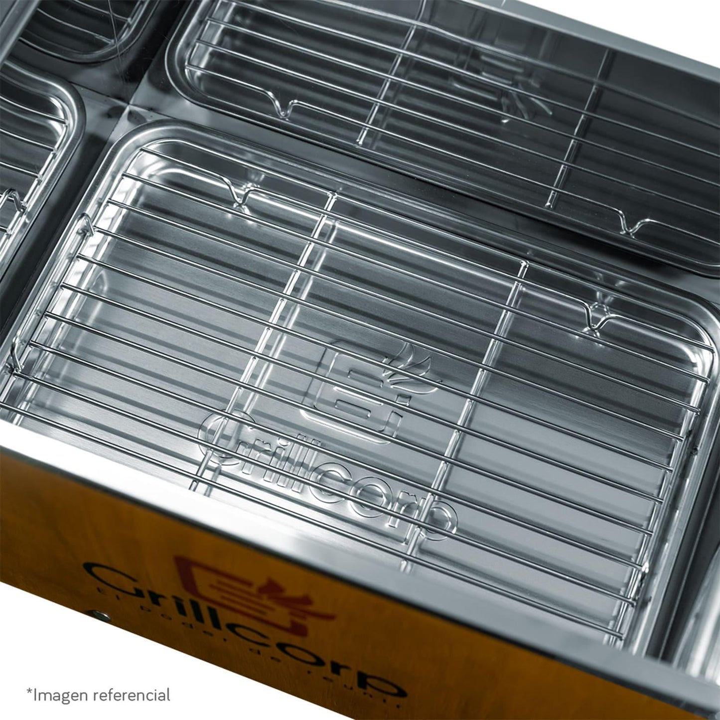 Caja China Mediana Caoba Premium con Parrilla de Levante Mixta