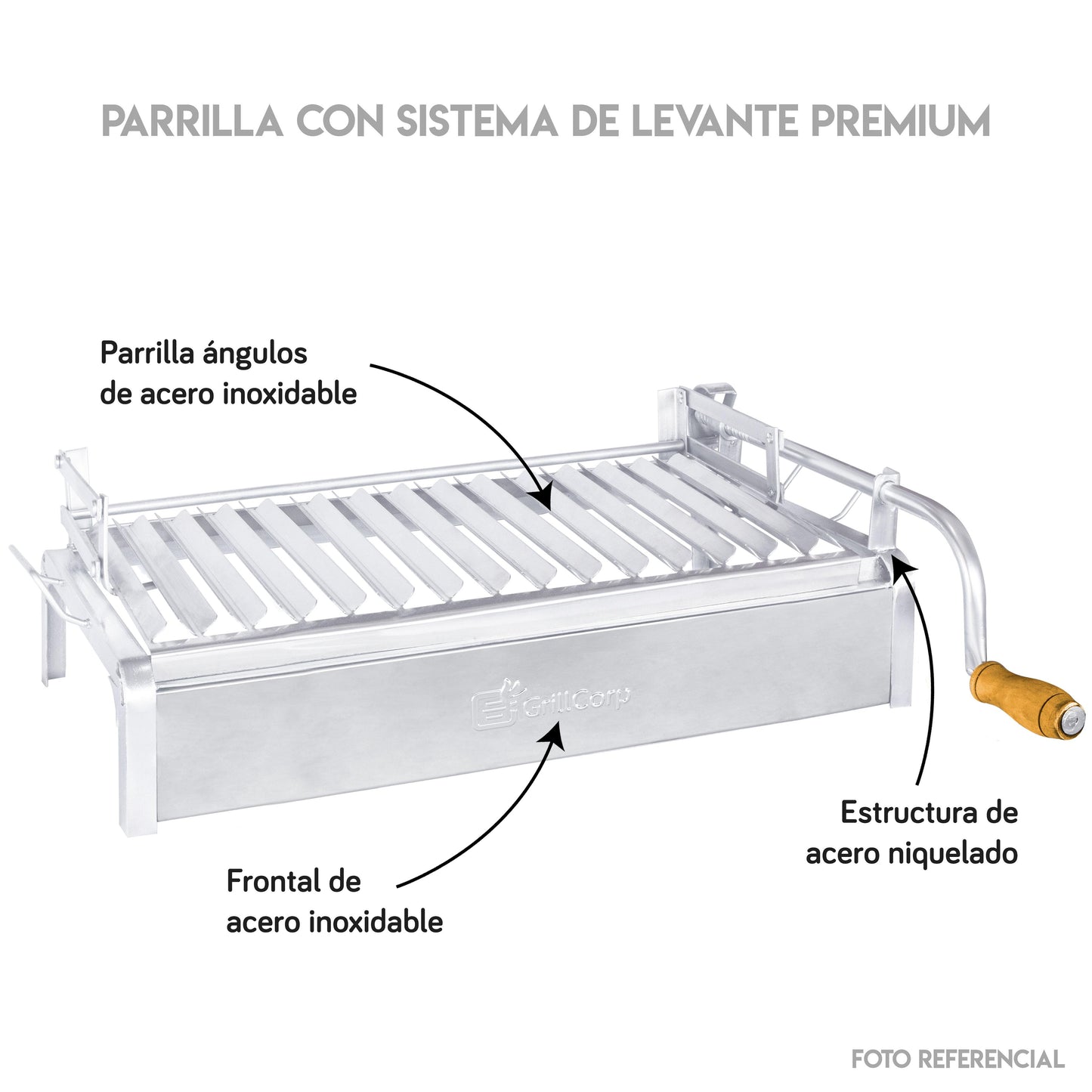Caja China Mediana Caoba Premium con Parrilla de Levante Mixta