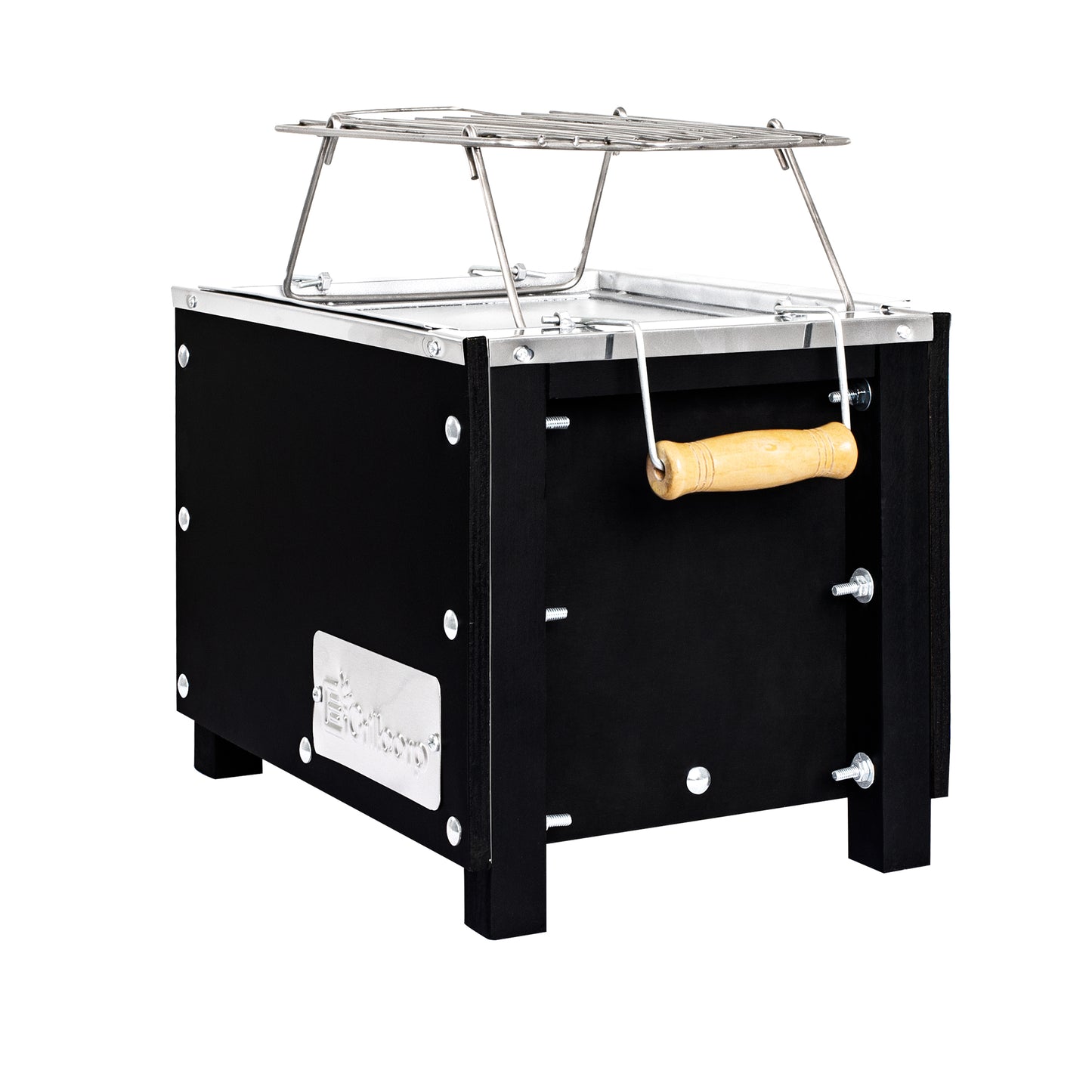 Caja China Mini Inoxidable Black con parrilla de varillas
