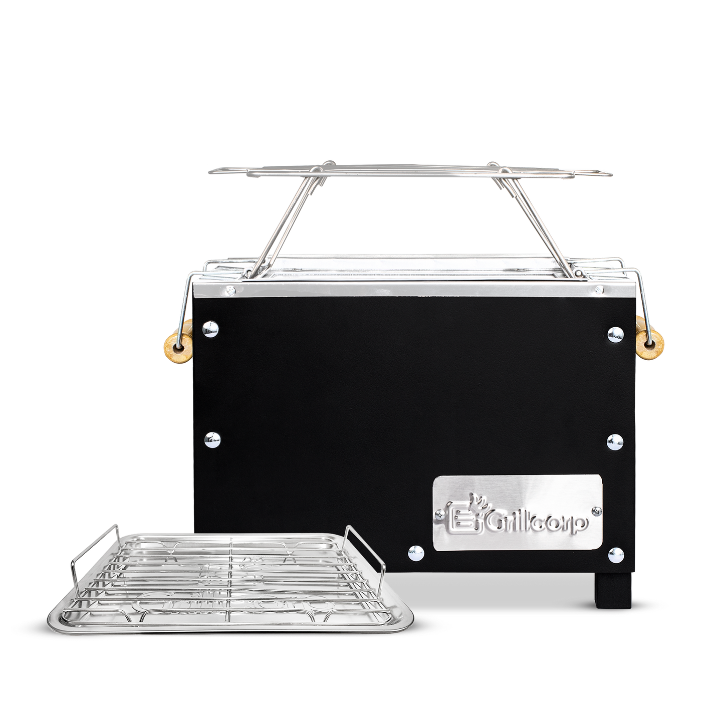 Caja China Mini Inoxidable Black con parrilla de varillas