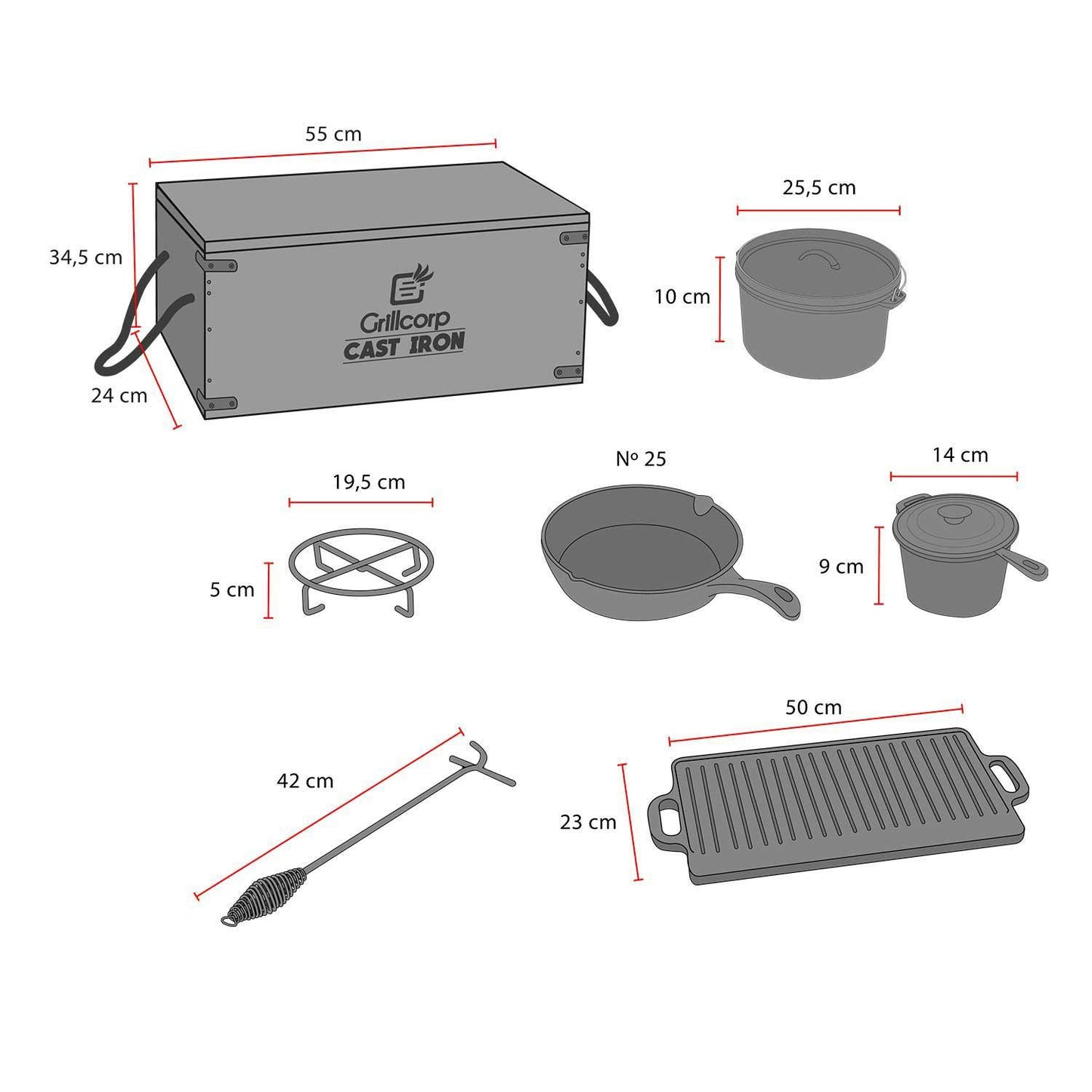Set de Camping de Hierro Fundido