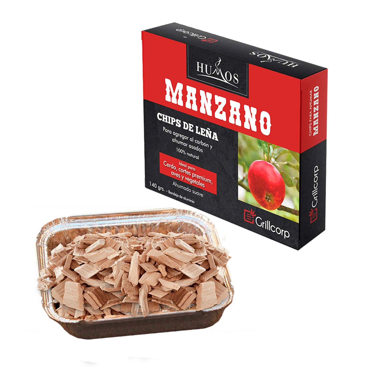 Pack de Astillas de Manzano, Olivo, Espinillo y Nogal de 140g