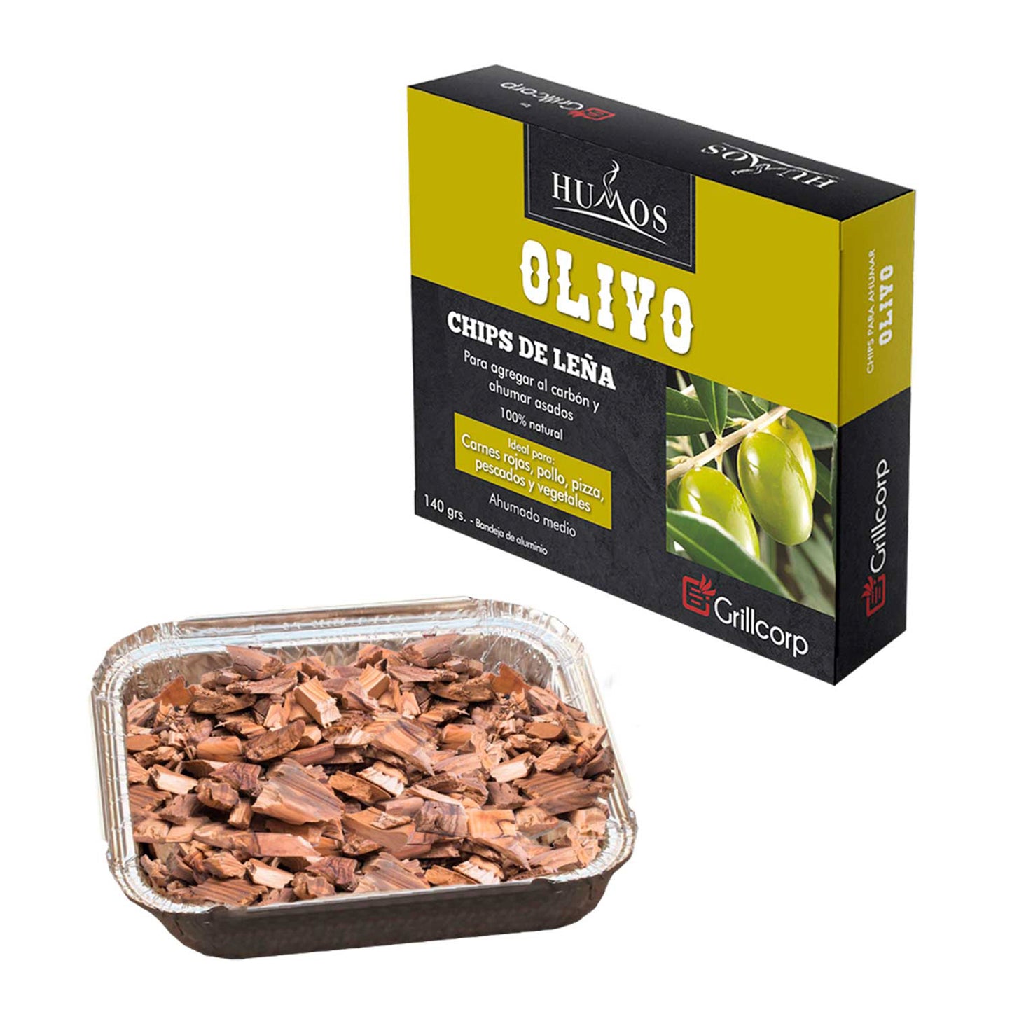 Pack de Astillas de Manzano, Olivo, Espinillo y Nogal de 140g