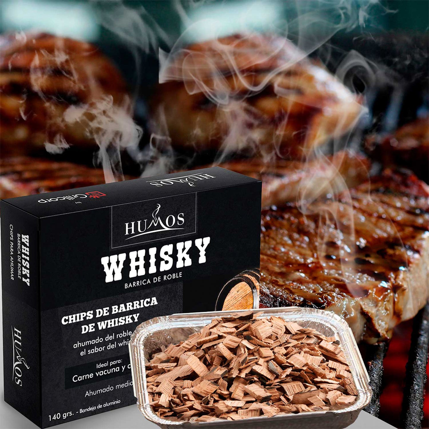 Astillas de leña Whisky de 140gr