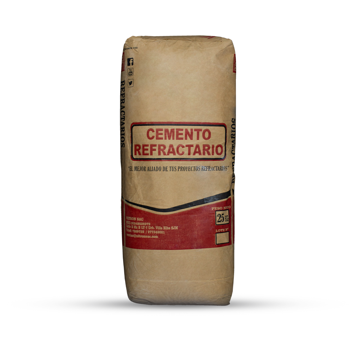 Cemento Ultra Refractario de 25 kilos