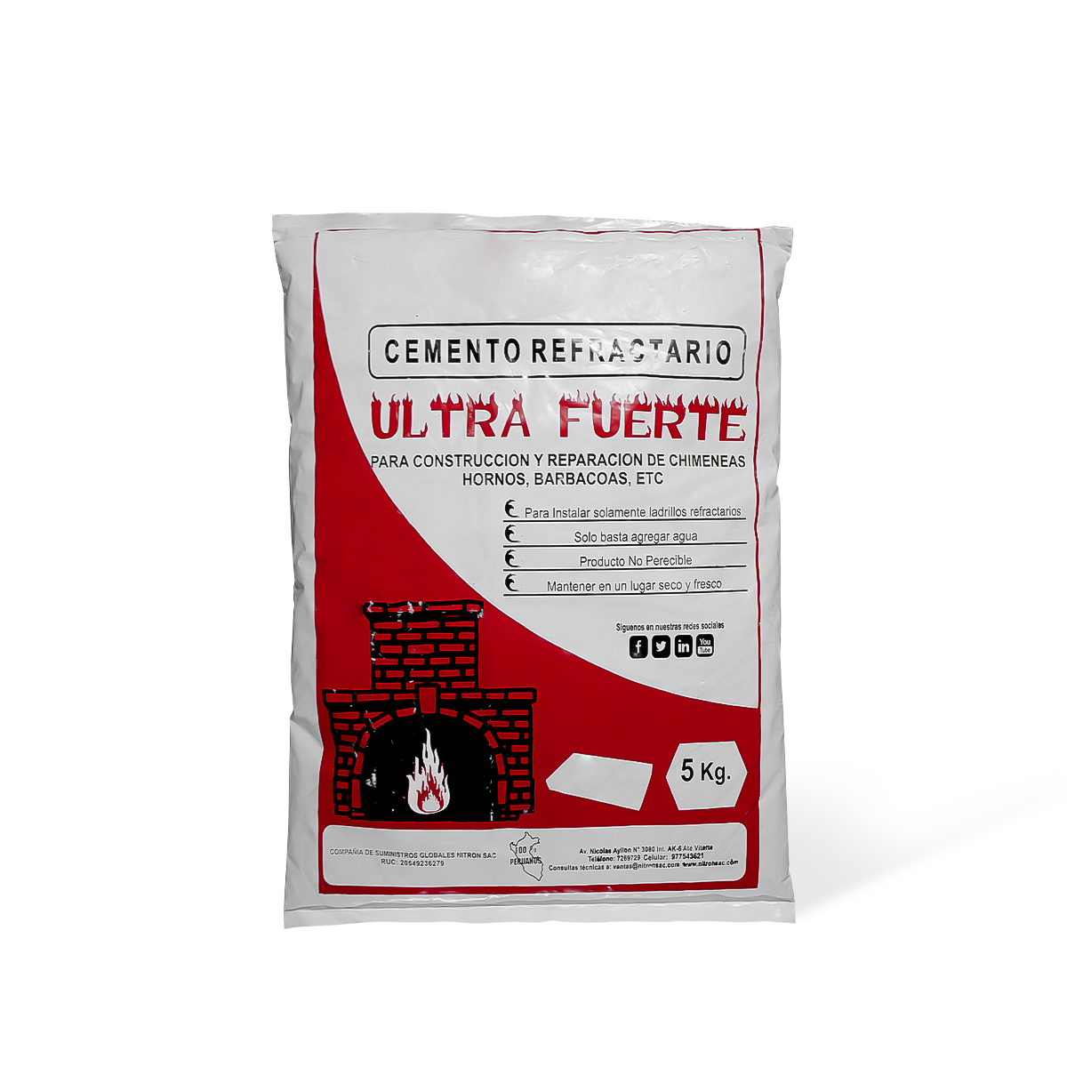 Cemento Ultra Refractario de 5 kilos