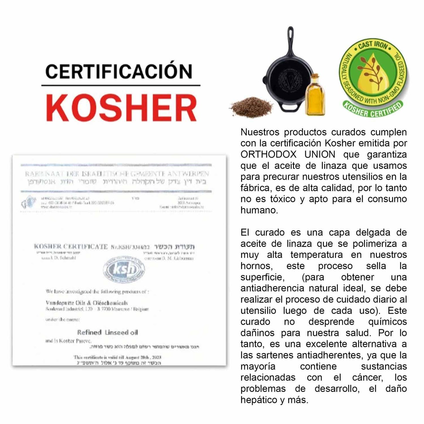 Sartén N° 25 Cuadrado de Hierro Fundido con Tapa de Vidrio y Mango de goma