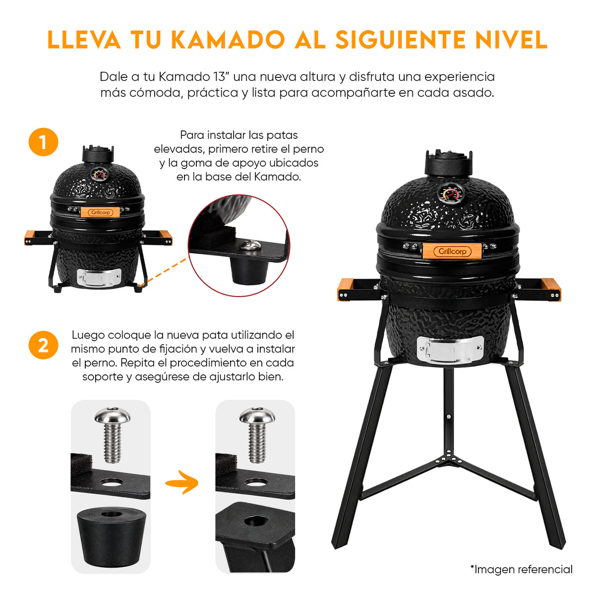 Base-Soporte para Kamado de 13" | Grillcorp