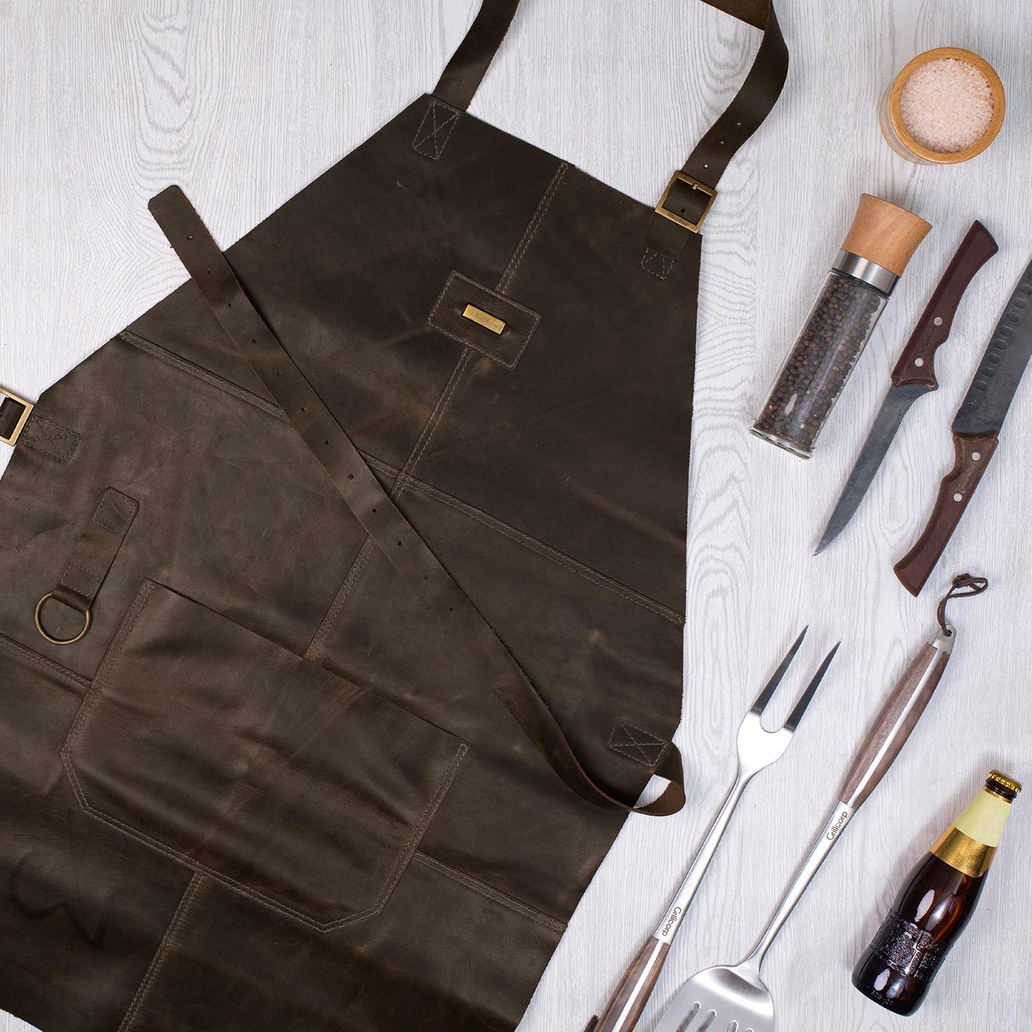 Mandil de cuero Collage Mr. Apron