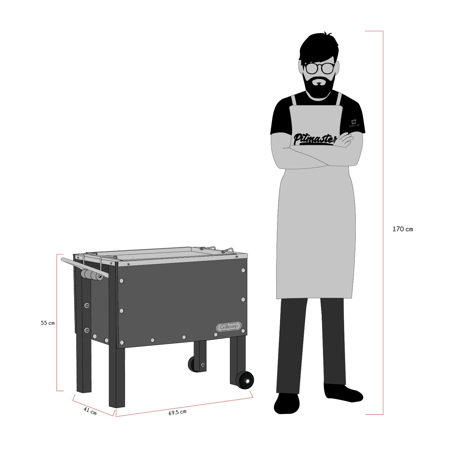 Caja China Mediana Black Inoxidable con Parrilla de Ángulos | Grillcorp