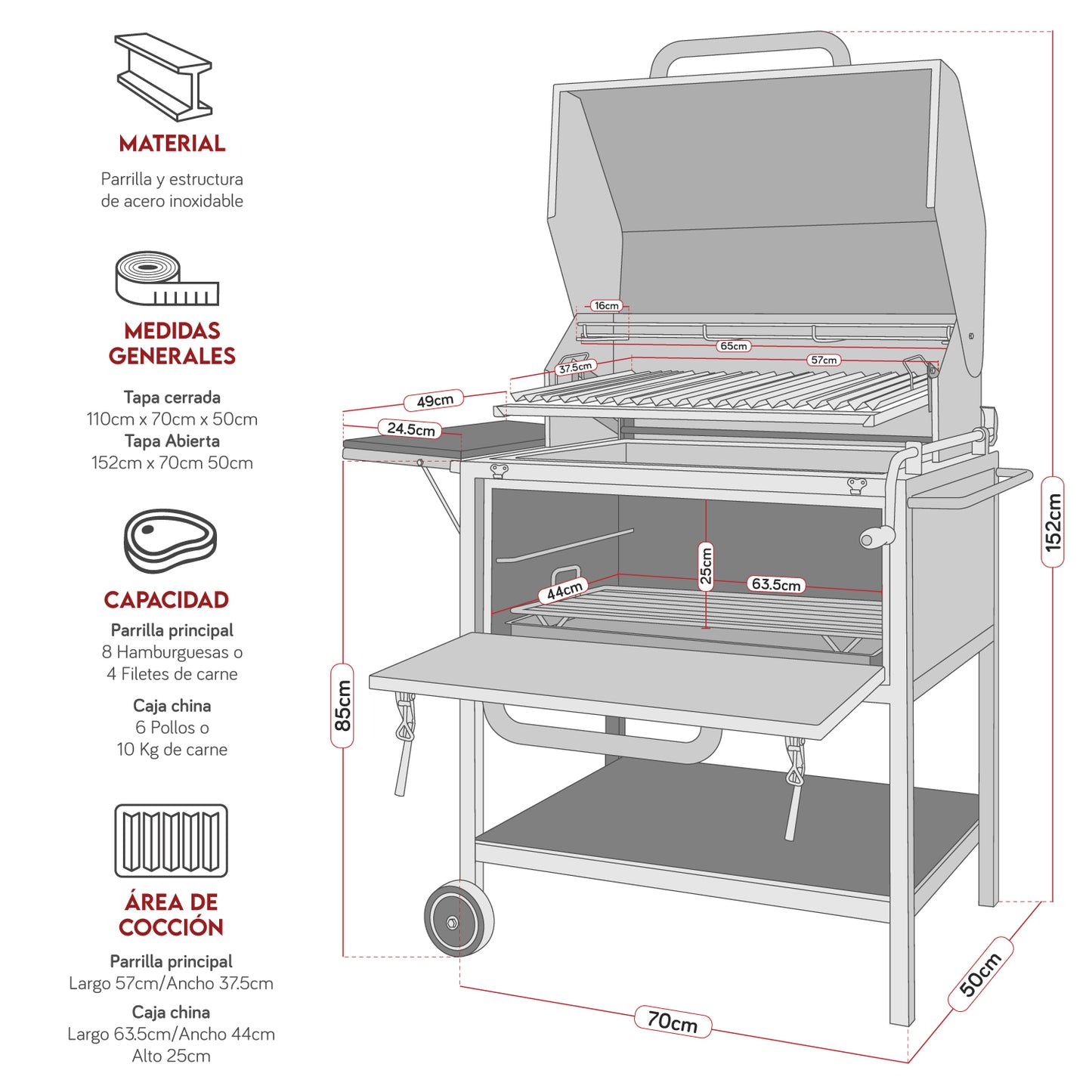 Parrilla Profesional 3 en 1 Inoxidable