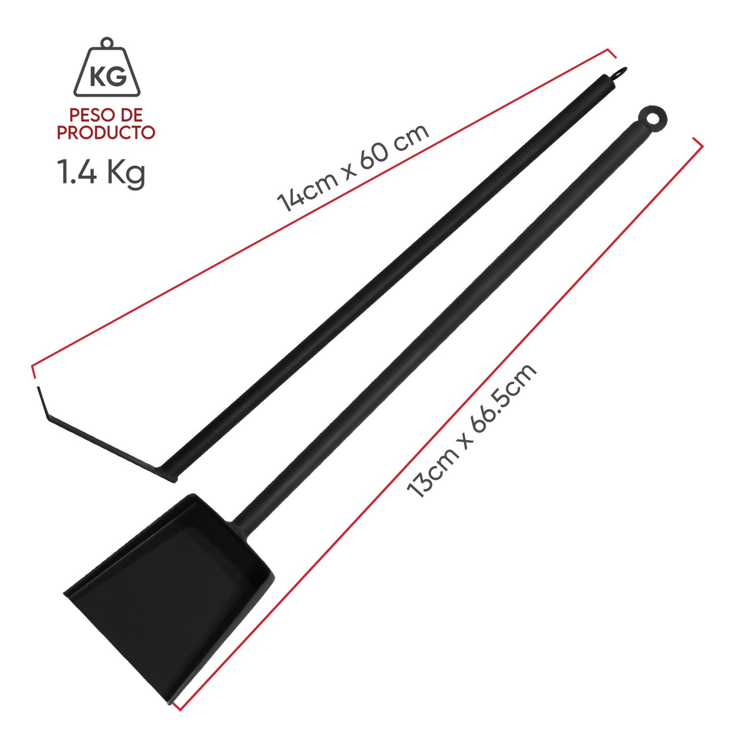 Encendedor de Aire caliente + Pala y Atizador de Fierro + Carbón de 2Kg