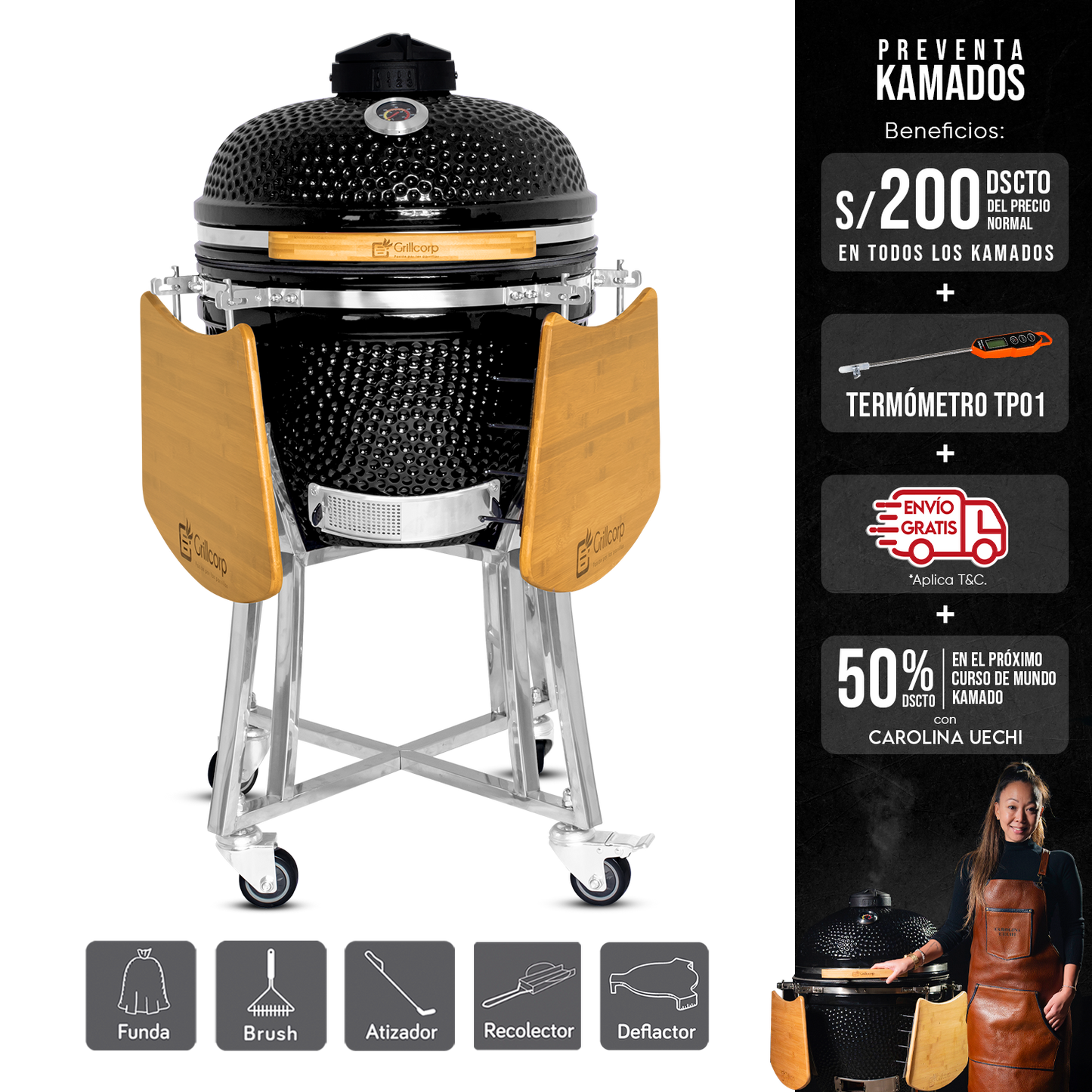 Kamado Clásico 20" + Deflactor para pizza