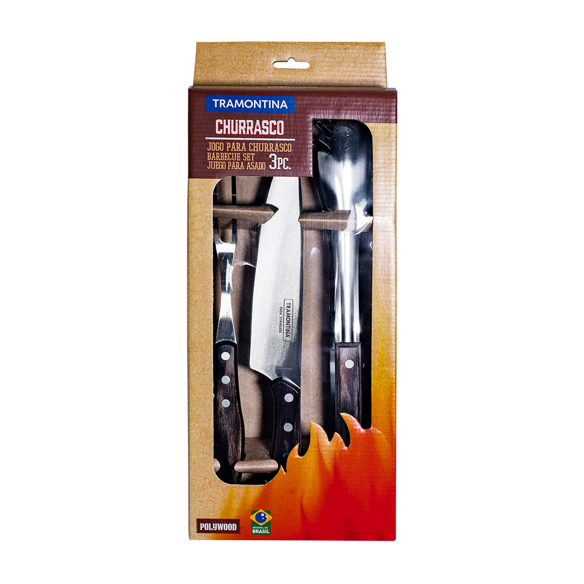 Kit para asado de 3 piezas (Cuchillo, Trinche y Ensaladera)