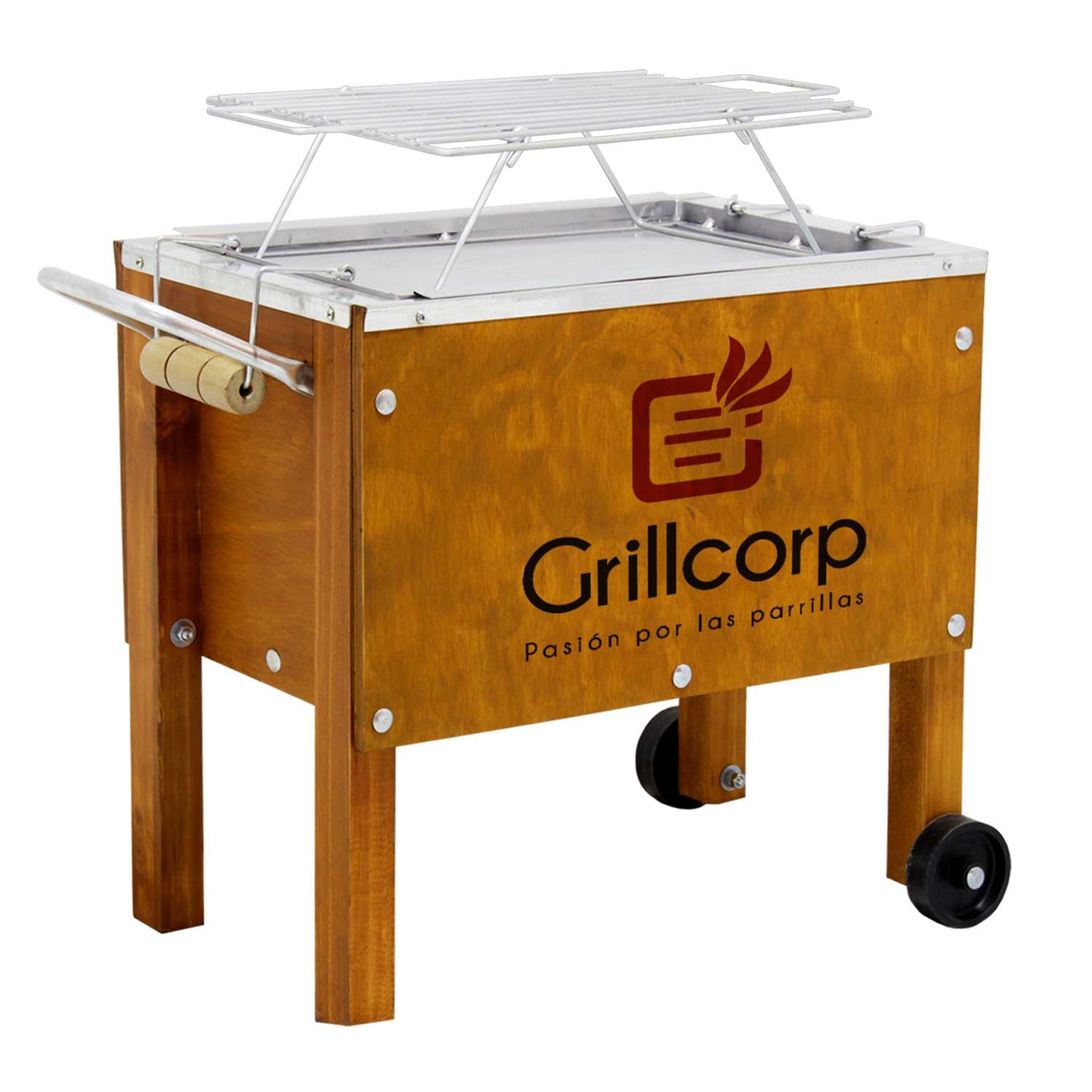 Caja China Chica Caoba Premium con Parrilla de Varillas Inoxidables