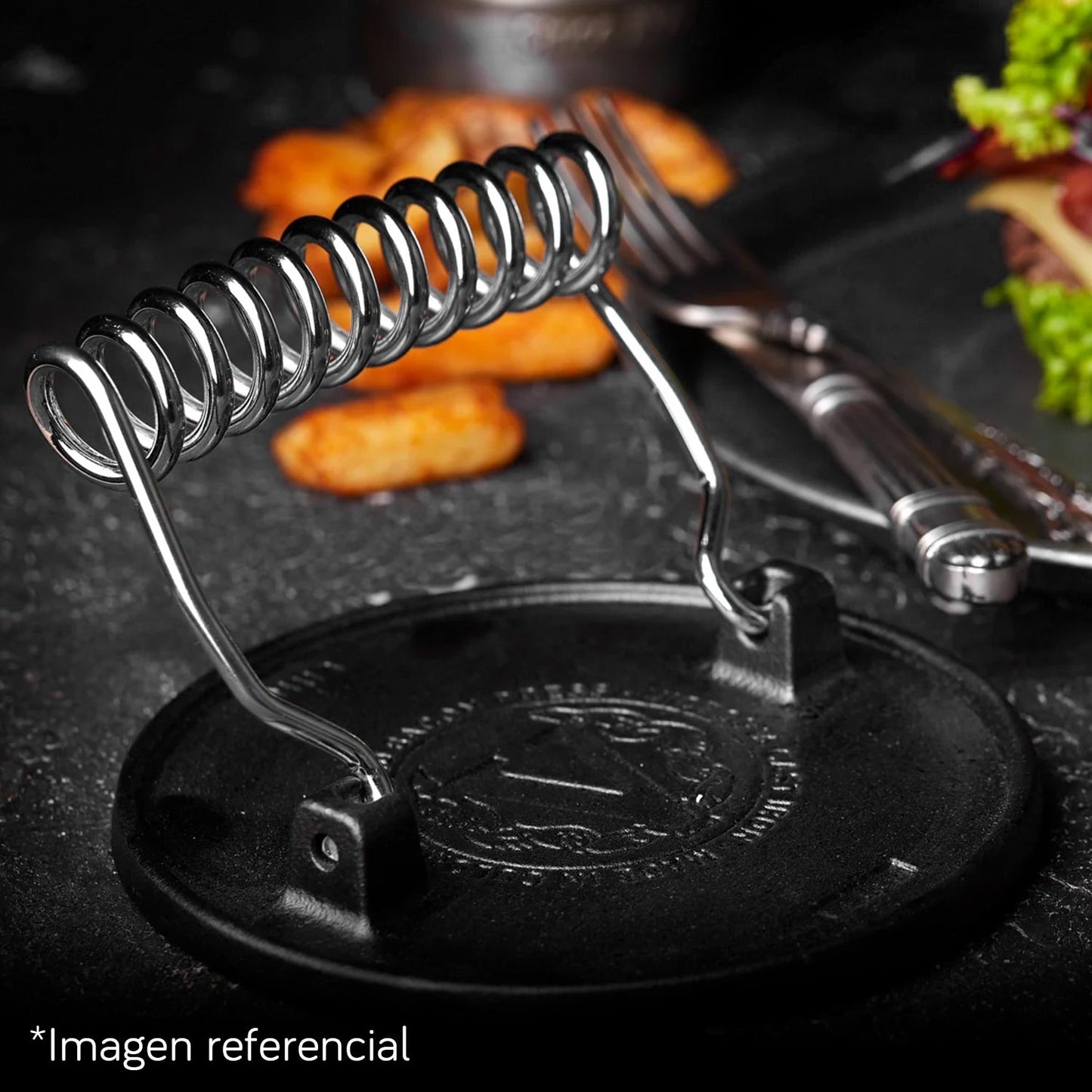 Plancha Reversible Mediana con Accesorios Parrilleros
