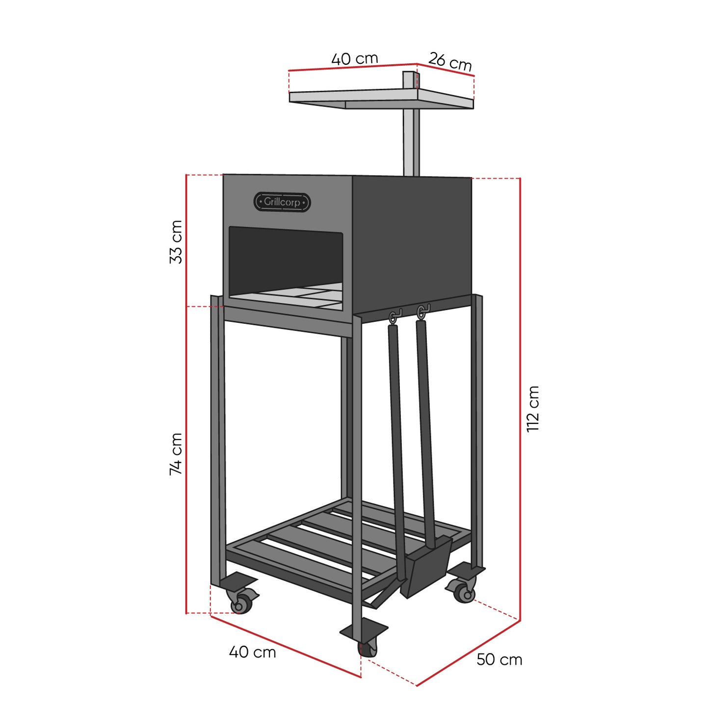 Brasero Multifuncional 40cm x 50cm | Grillcorp