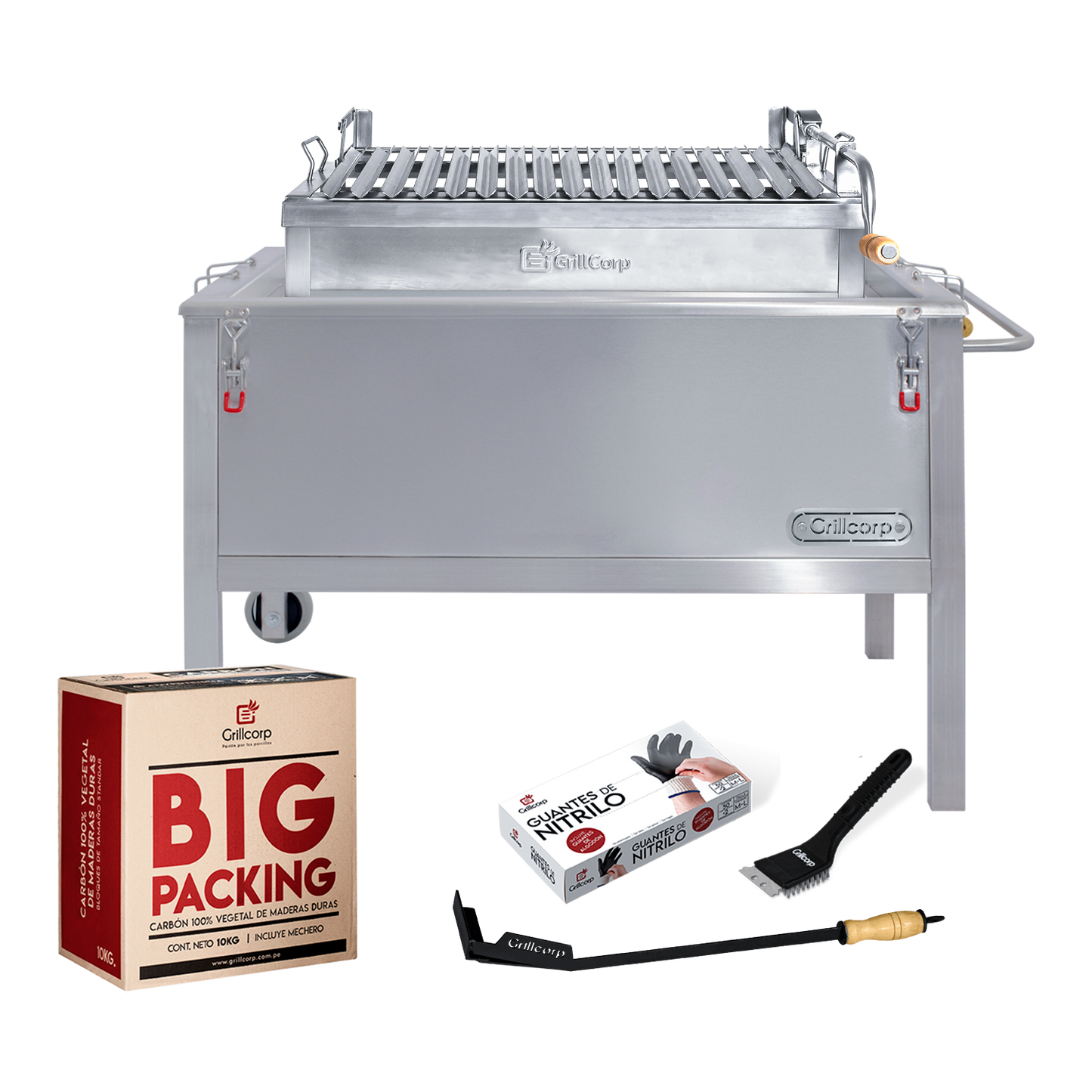 Caja China Grande Inoxidable con Parrilla de Levante