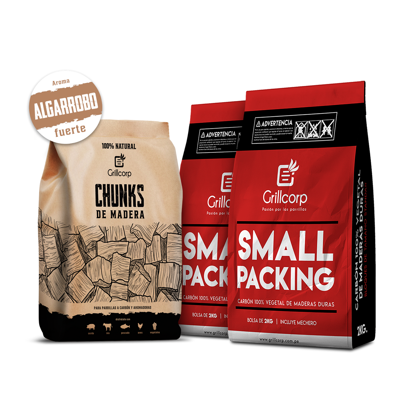 Chunk para Ahumar de 1.5 Kg + 2 Bolsas de Carbón