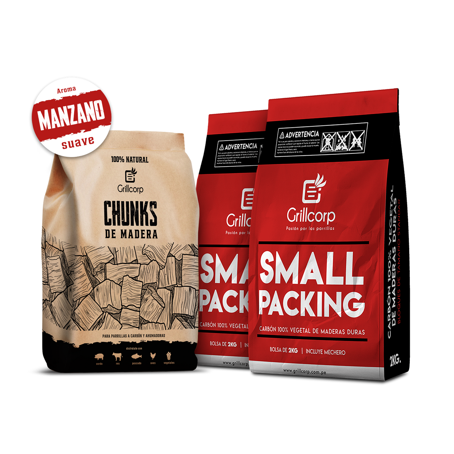 Chunk para Ahumar de 1.5 Kg + 2 Bolsas de Carbón