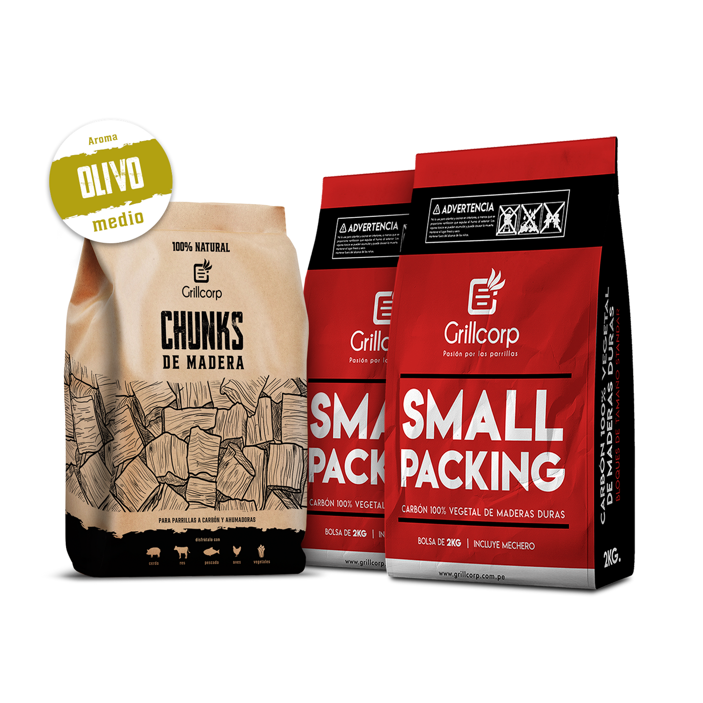 Chunk para Ahumar de 1.5 Kg + 2 Bolsas de Carbón