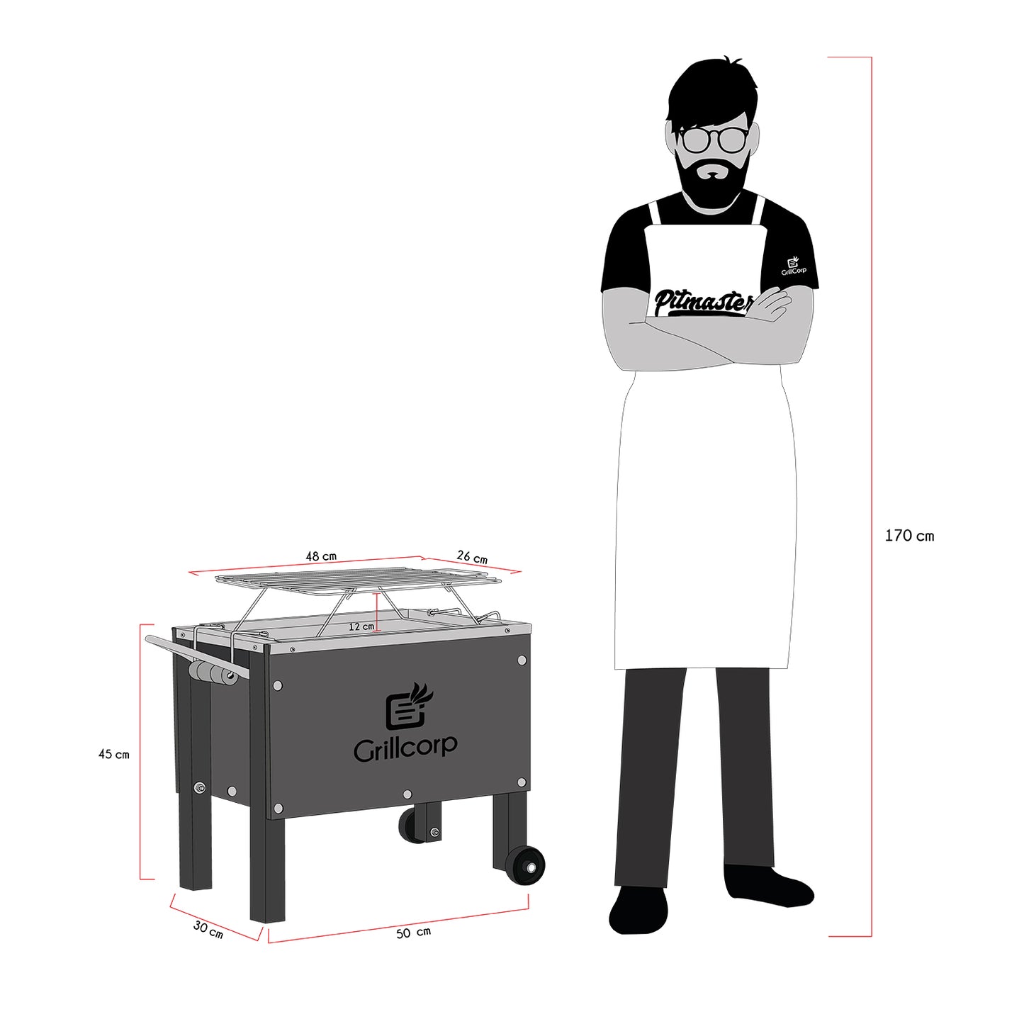Caja China Chica Caoba Premium con Parrilla de Varillas Inoxidables